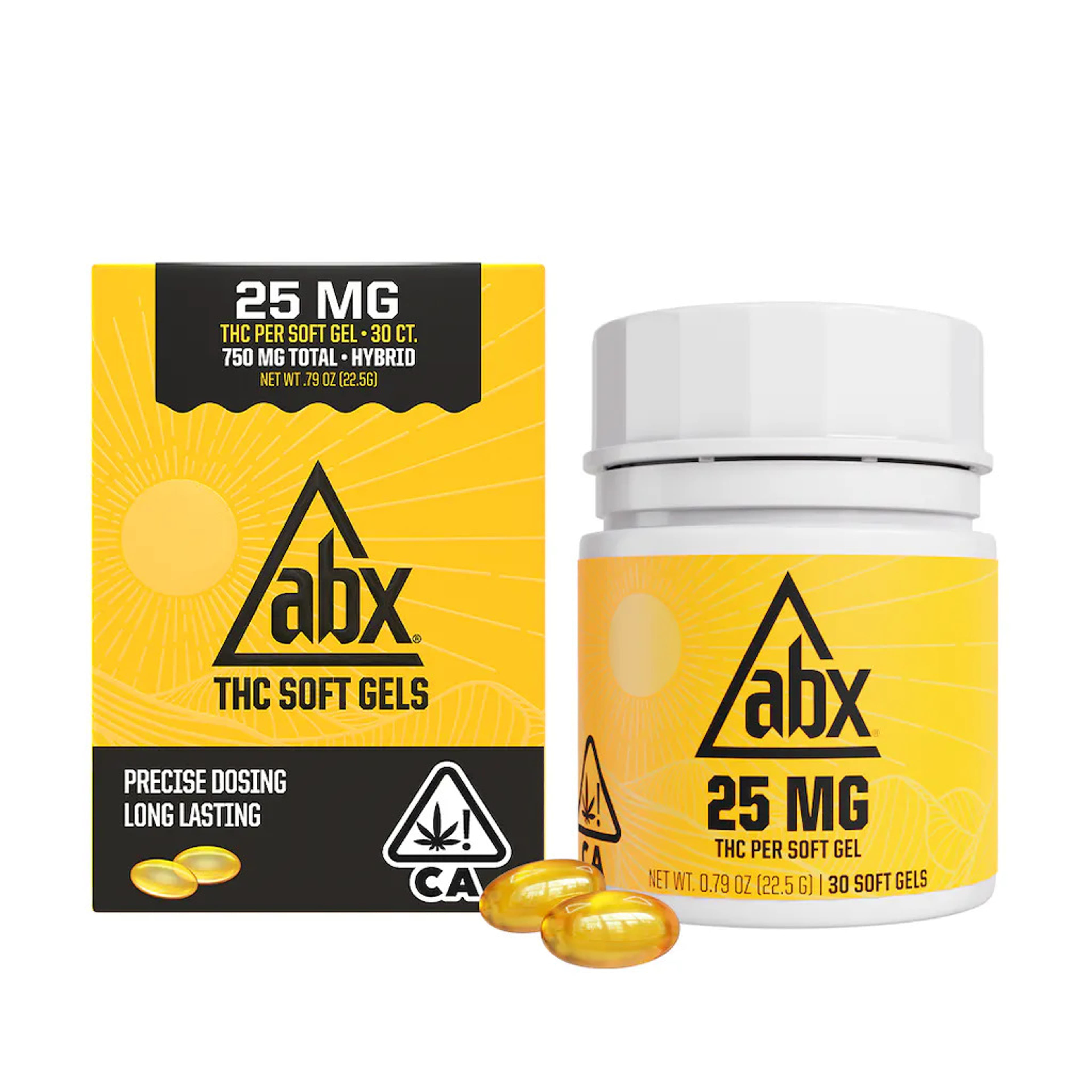Soft Gels 25mg THC 30 Count - ABX - 25x30 Soft Gel - $60 - Capsules