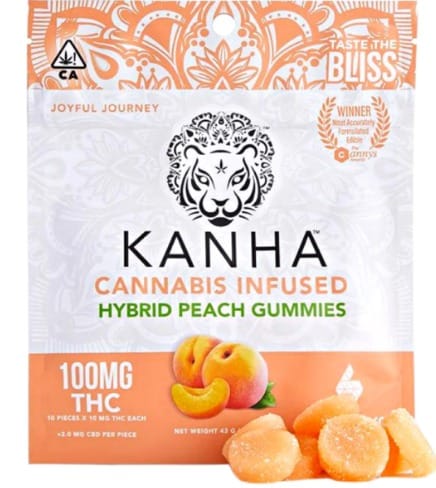 CBD Peach Gummies 4:1 - 100mg - Kanha -  - $14.85 - Edible