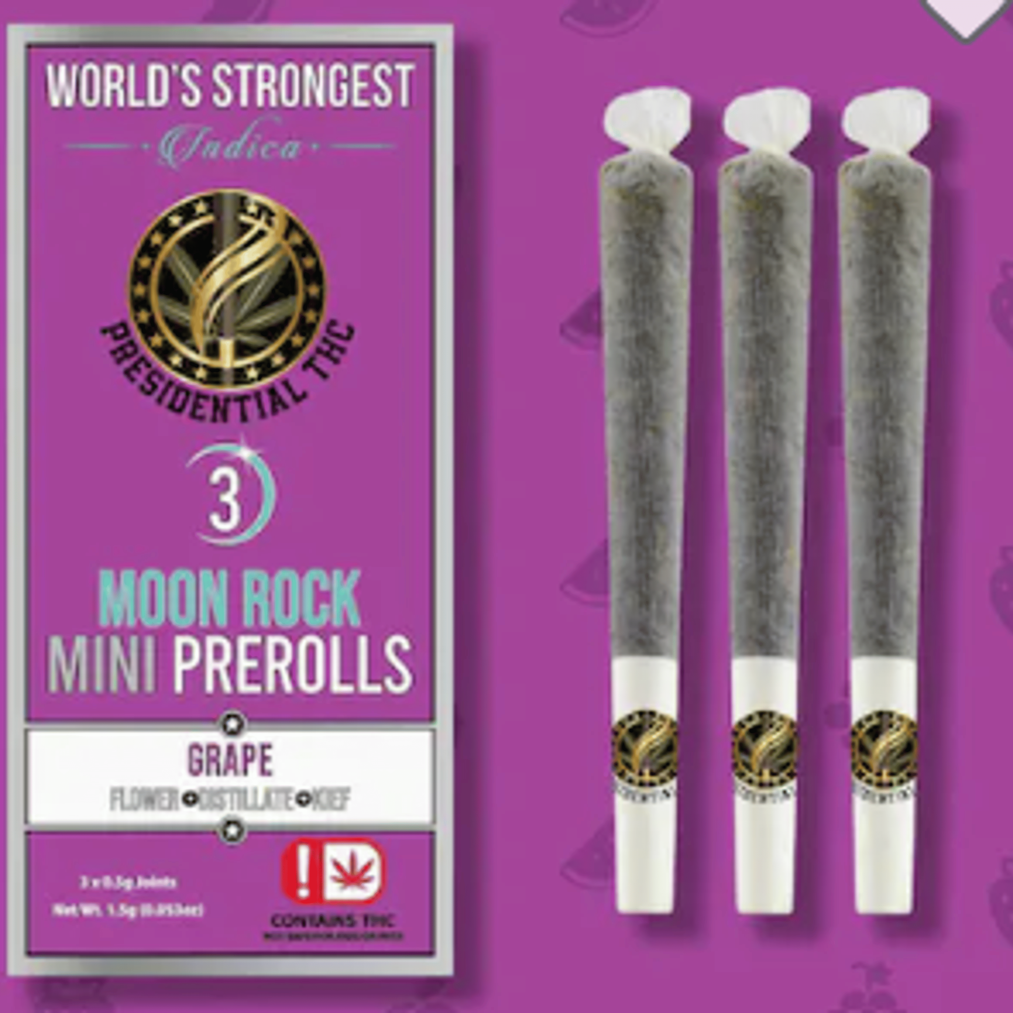 Grape 3pk Mini Prerolls - Presidential - - $15.67 - Preroll