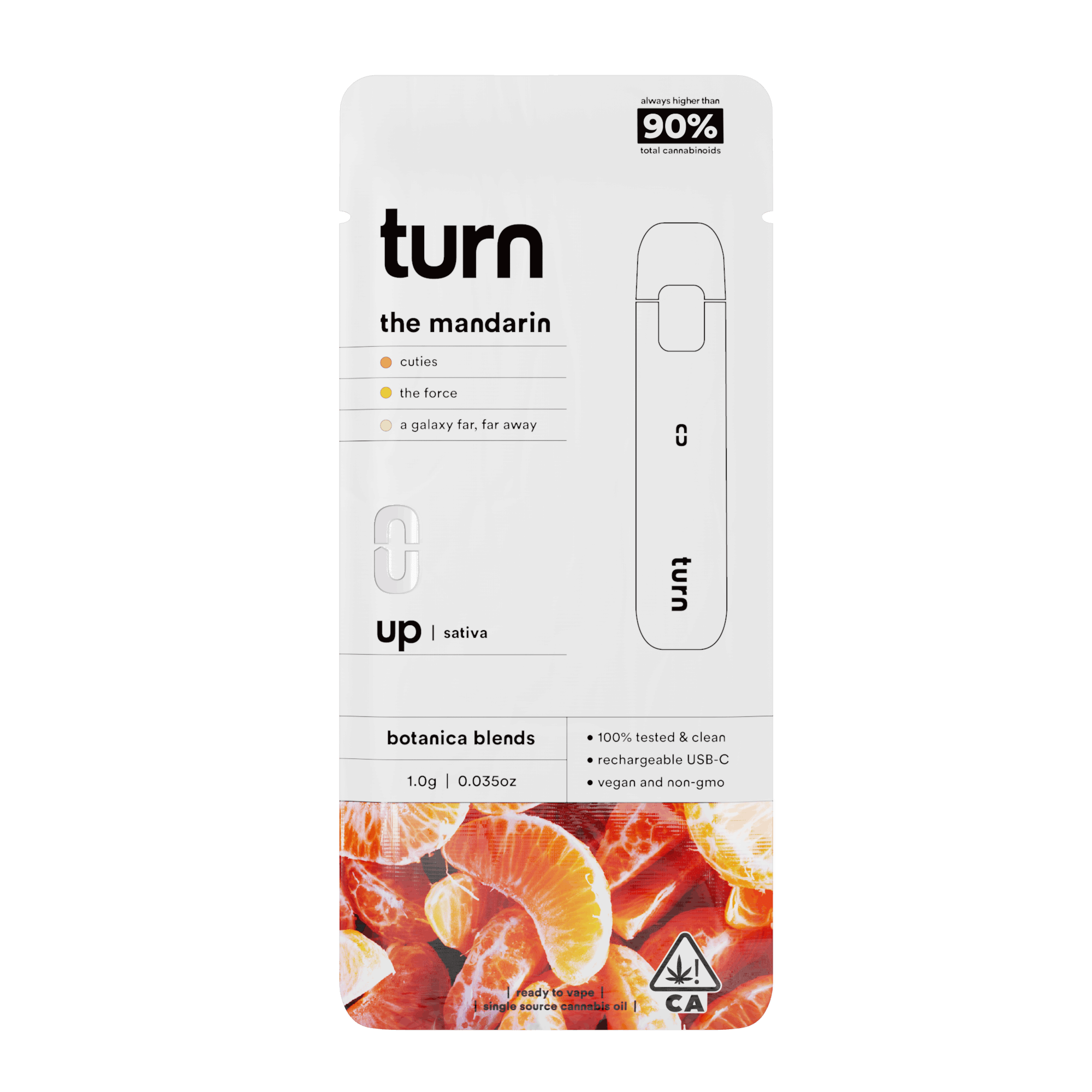 Turn Up Botanica Blends  AIO| 1g - The Mandarin - Sativa - Turn -  - $27 - All-In-Ones