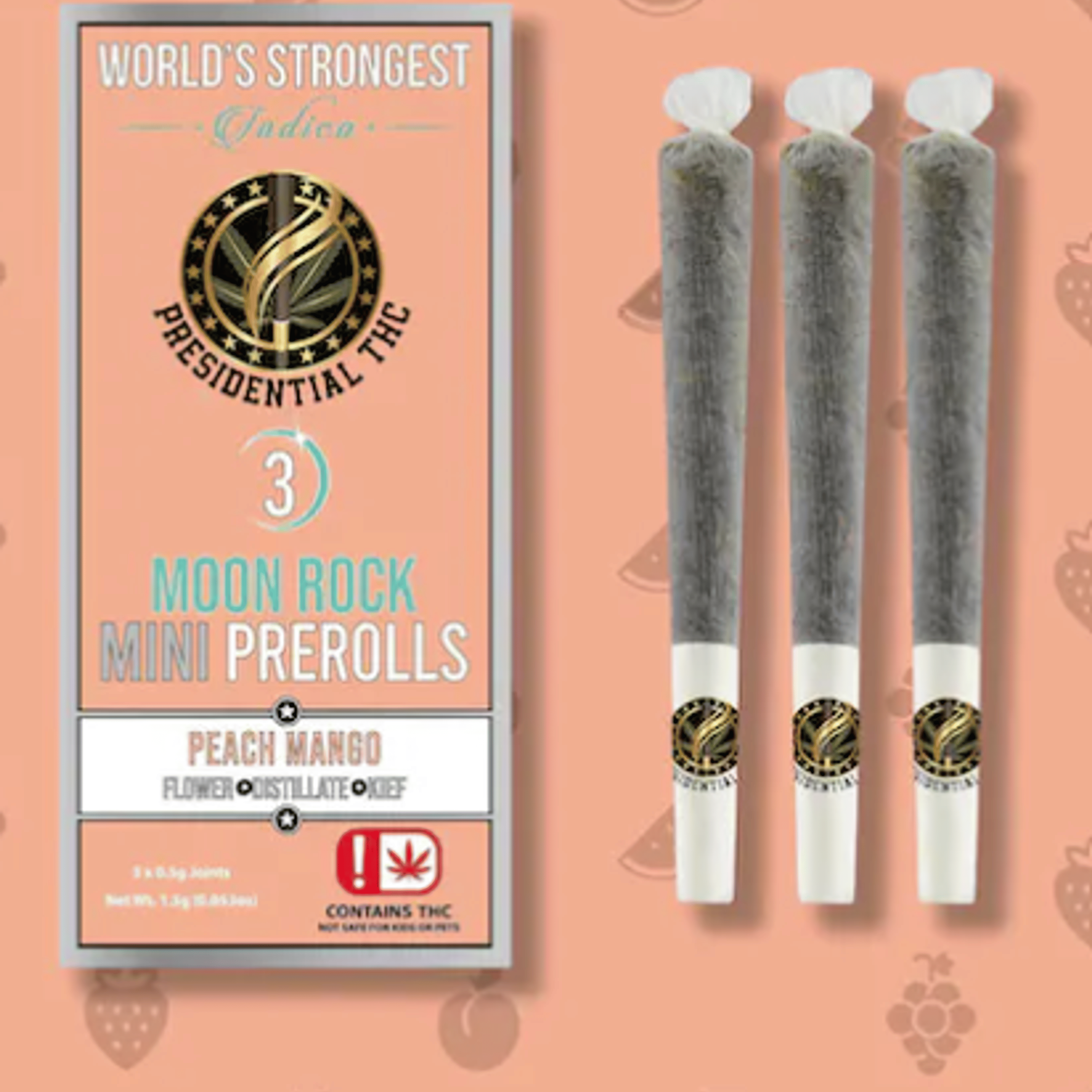Peach Mango 3PK Infused Prerolls - Presidential - - $15.67 - Preroll