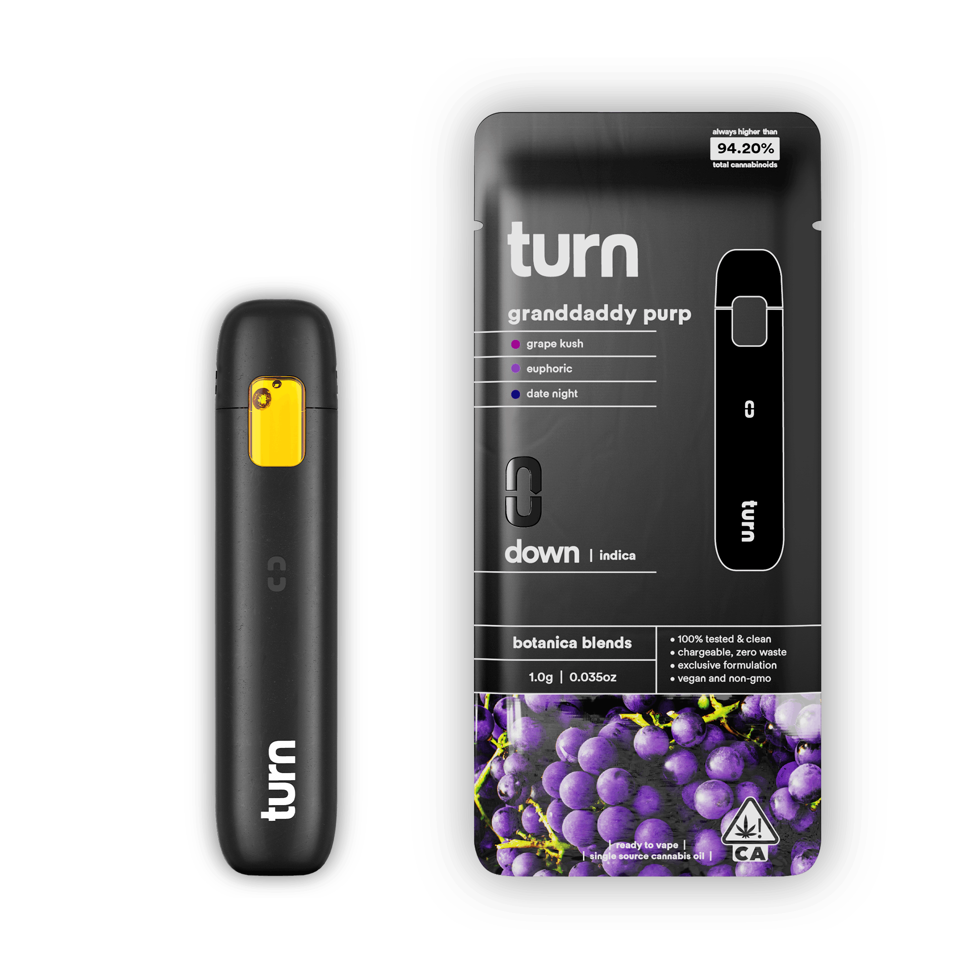 Granddaddy Purp Botanica Blends Disposable 1g - turn -  - $32.50 - Disposable Vapes