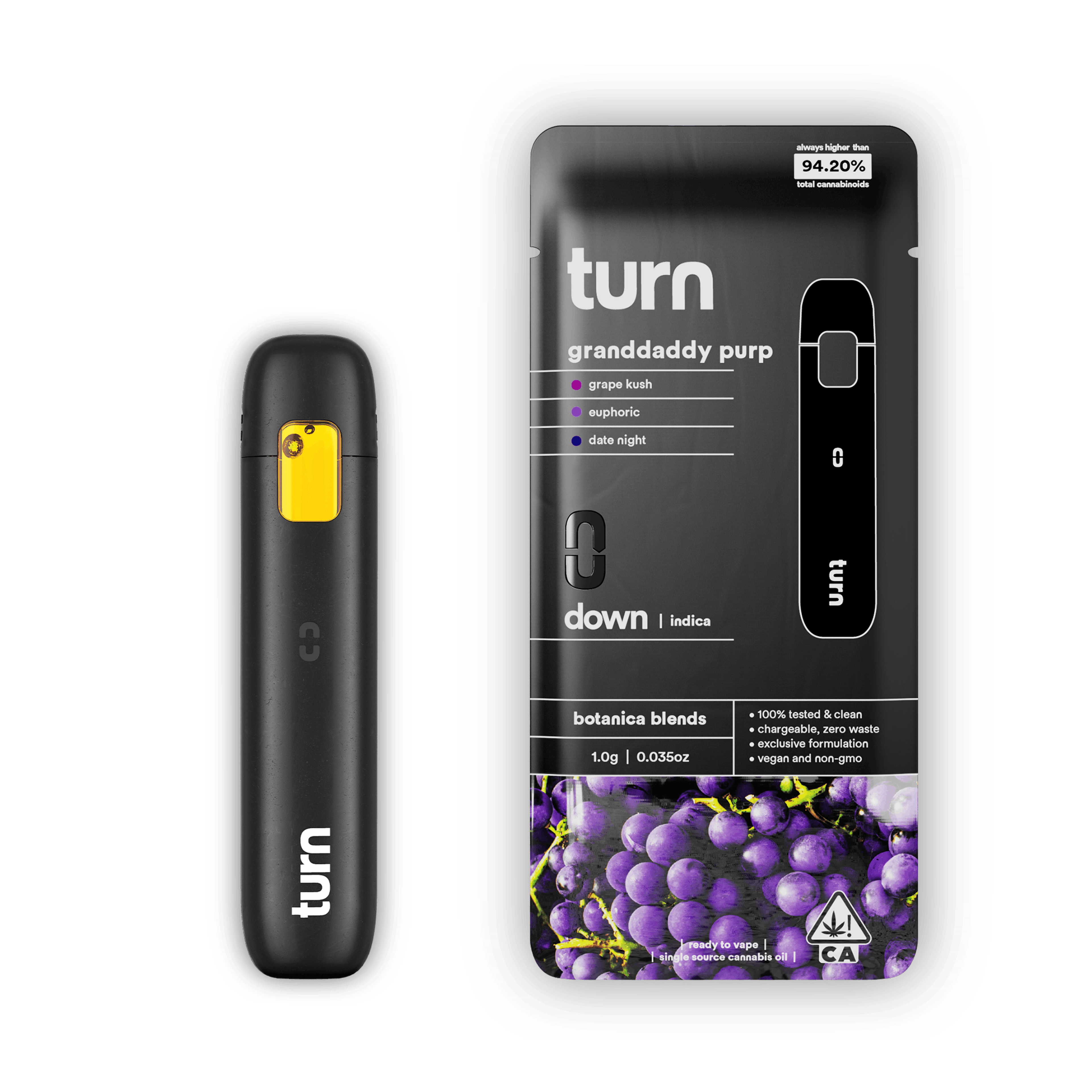 Granddaddy Purp Botanica Blends Disposable 1g - turn - - $32.50 - Disposable Vapes