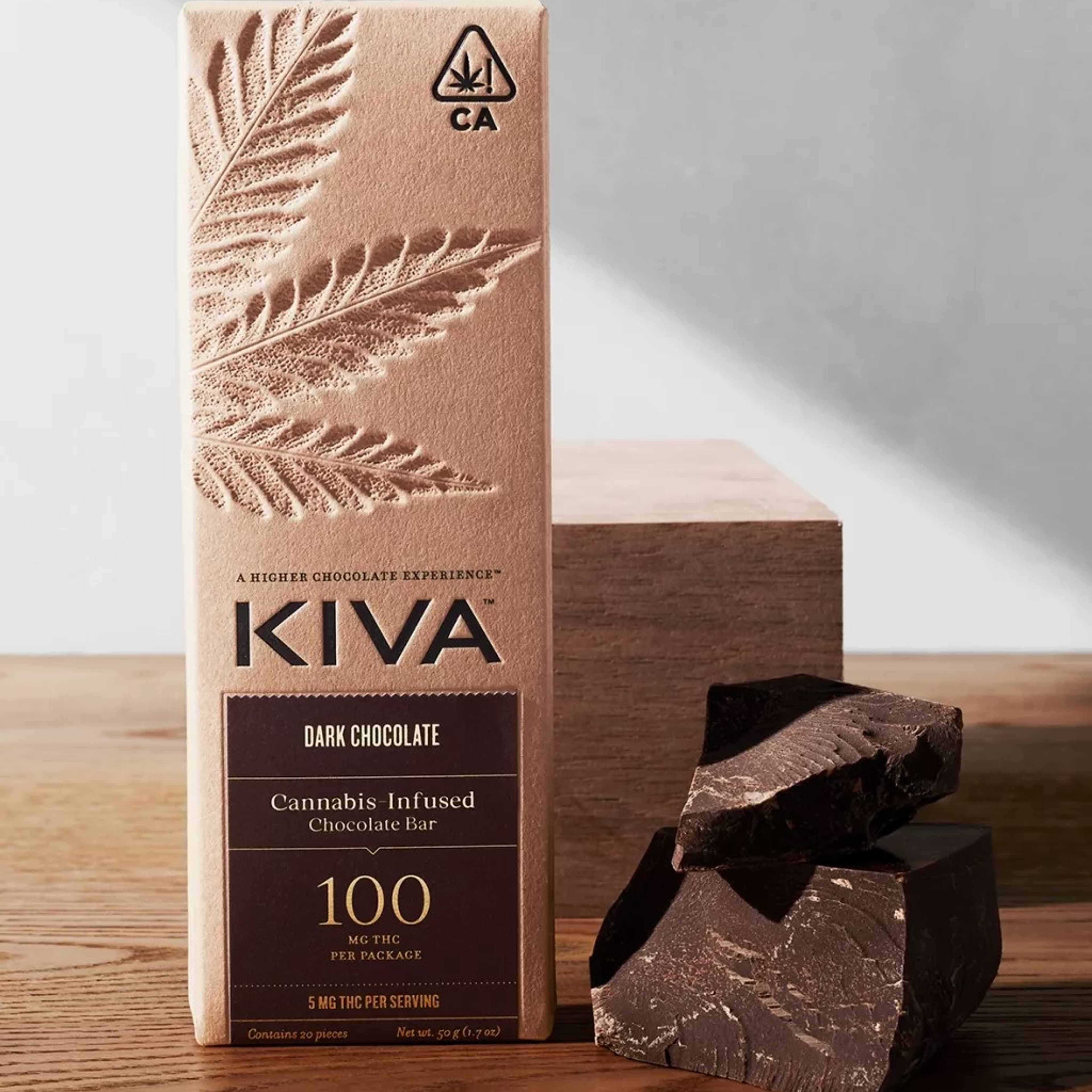 Dark Chocolate Bar - Kiva - Dark Chocolate (H) - $20 - Edibles