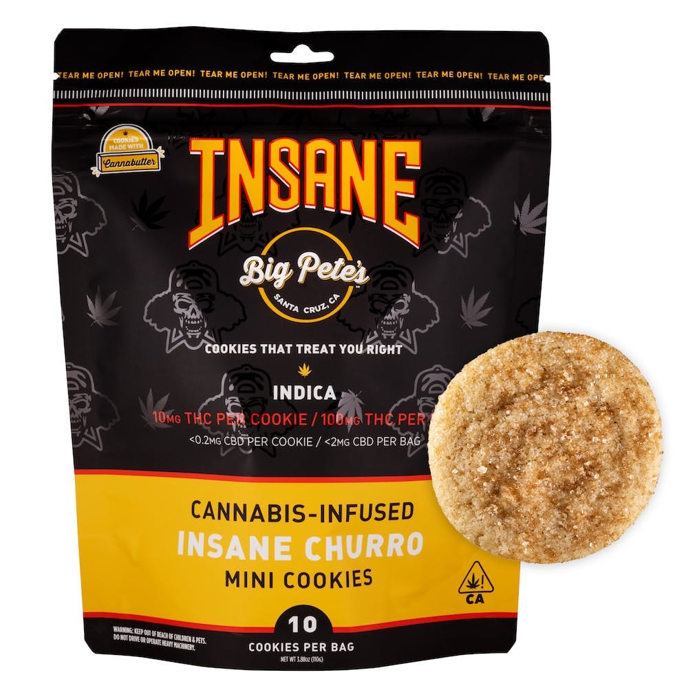 Insane Churro Cookies Indica 100mg (10pk) - Big Pete's Treats -  - $25.99 - Edible