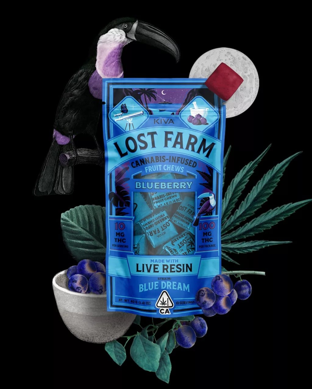 Blueberry x Blue Dream - Lost Farm Chews - Kiva - Blueberry X Blue Dream (S) - $19 - Edibles