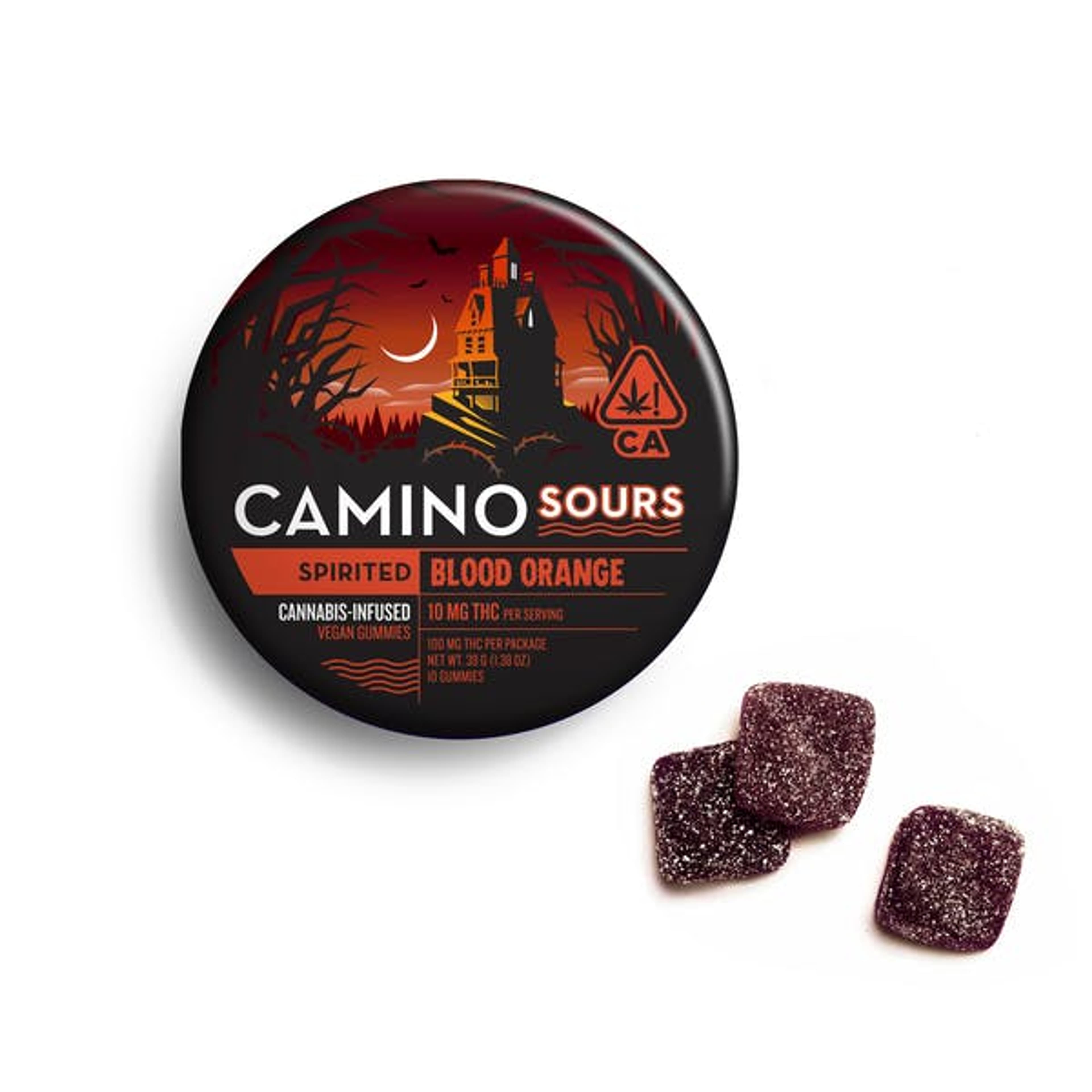 Camino Sours 'Spirited' Blood Orange Gummies - Kiva Confections - Camino Sours 'Spirited' Blood Orange Gummies - $26 - Edibles