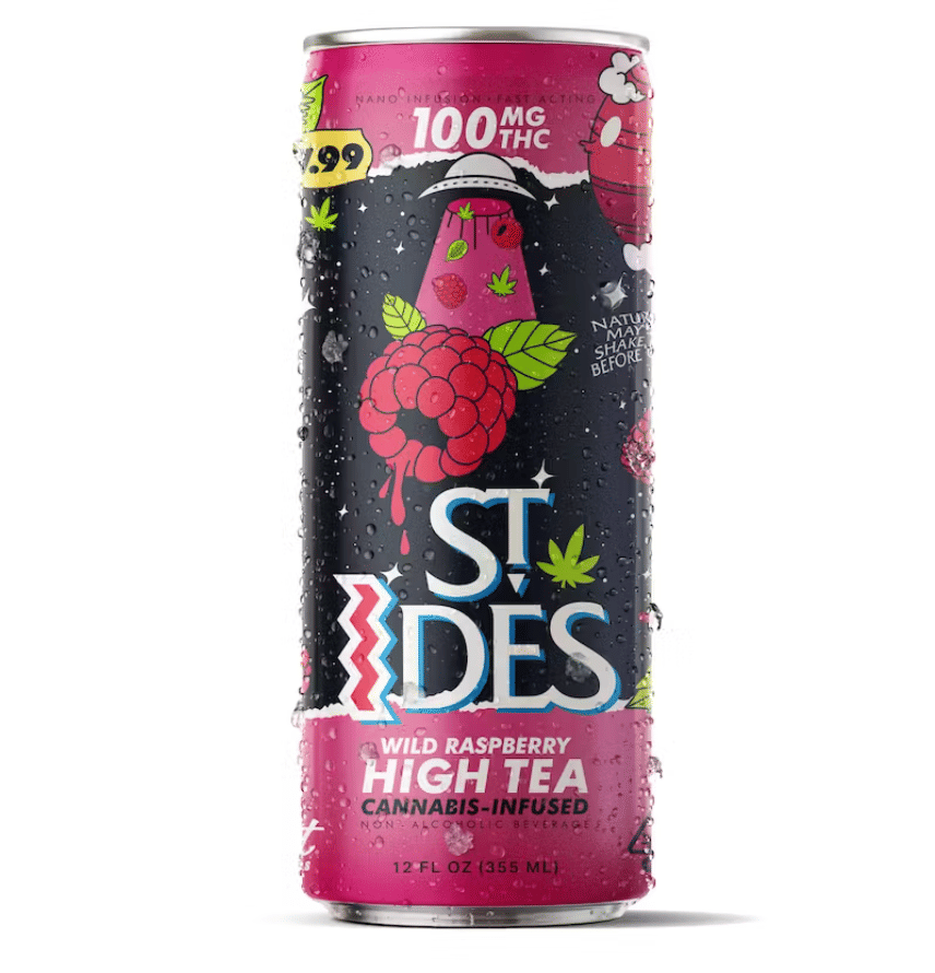 St Ides: 12oz High Tea (100mg) - Wild Raspberry - Pabst Blue Ribbon -  - $10 - Infused Beverages