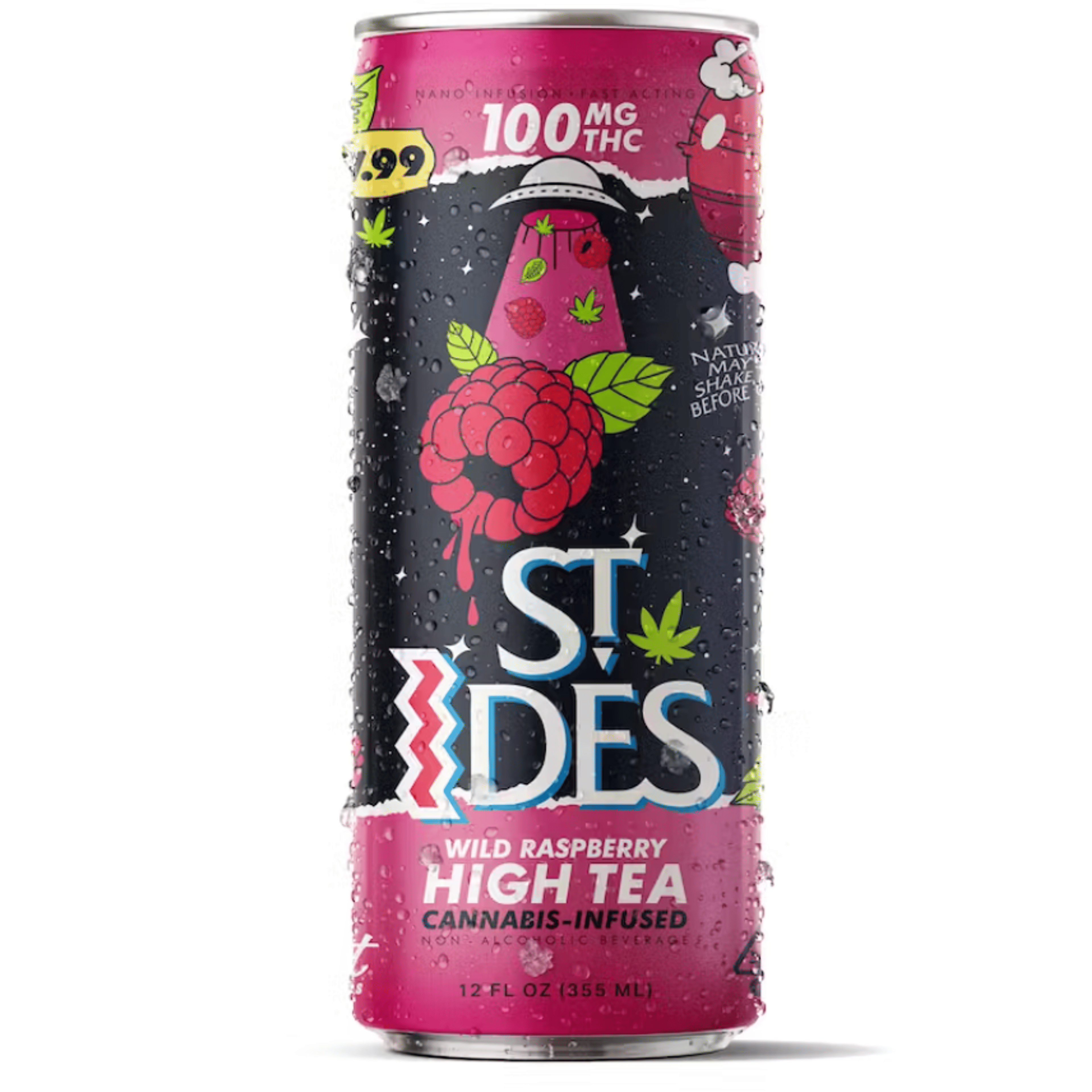 St Ides: 12oz High Tea (100mg) - Wild Raspberry - Pabst Blue Ribbon - - $10 - Infused Beverages