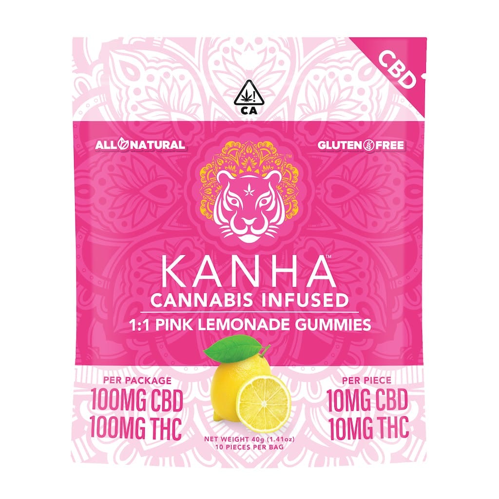 Pink Lemonade 1:1 - 100mg/100mg - Kanha - Pink Lemonade 1:1 - $21 - Gummies