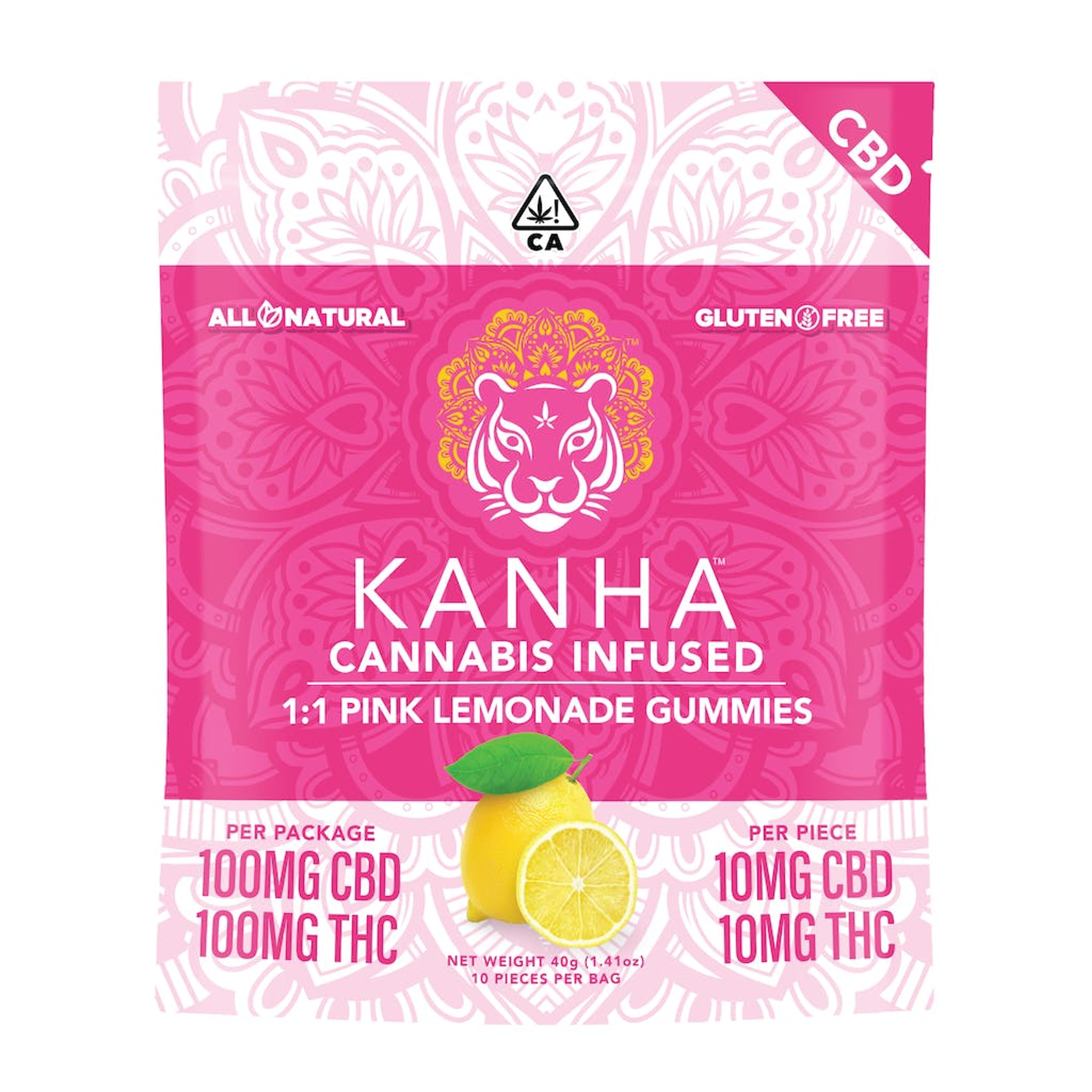 Pink Lemonade 1:1 - 100mg/100mg - Kanha - Pink Lemonade 1:1 - $21 - Gummies