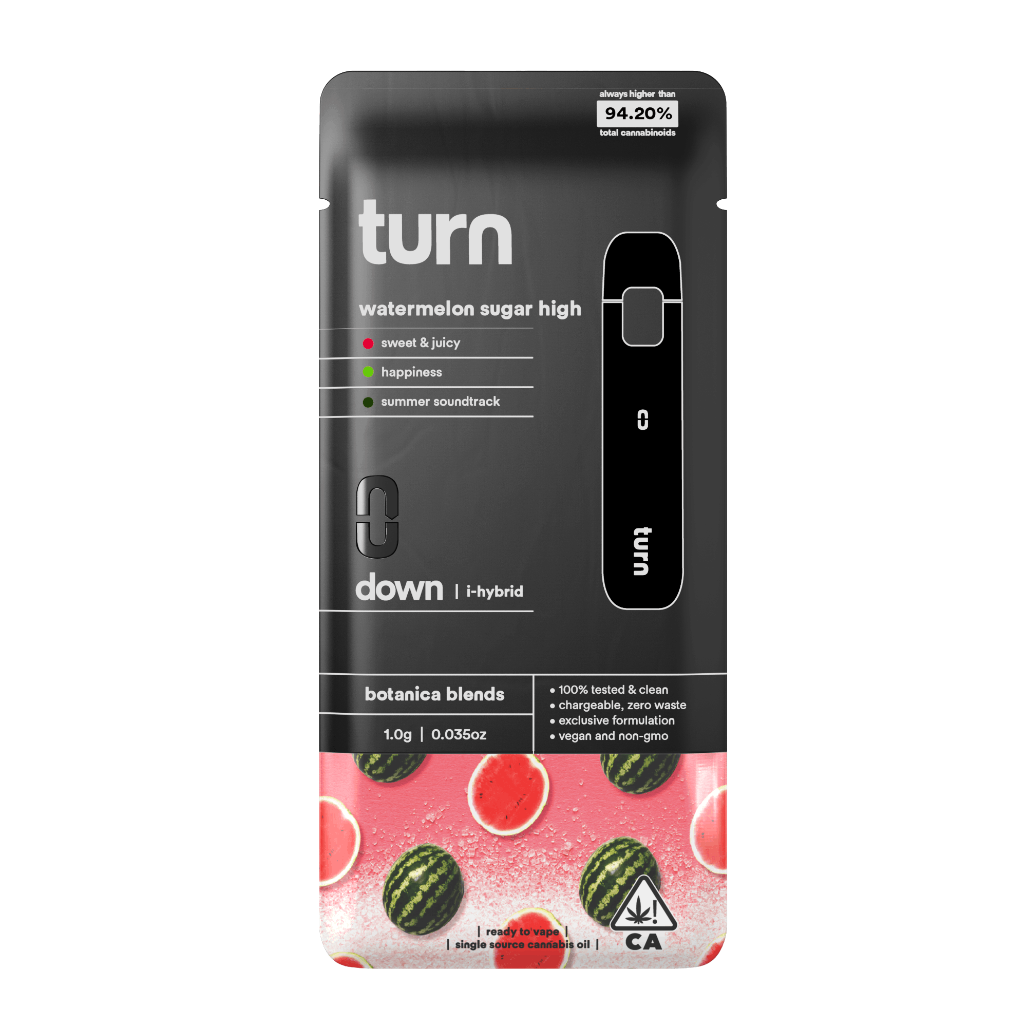 Turn Down Botanica Blends AIO  | 1g - Watermelon Sugar High - Indica Hybrid - Turn -  - $27 - All-In-Ones