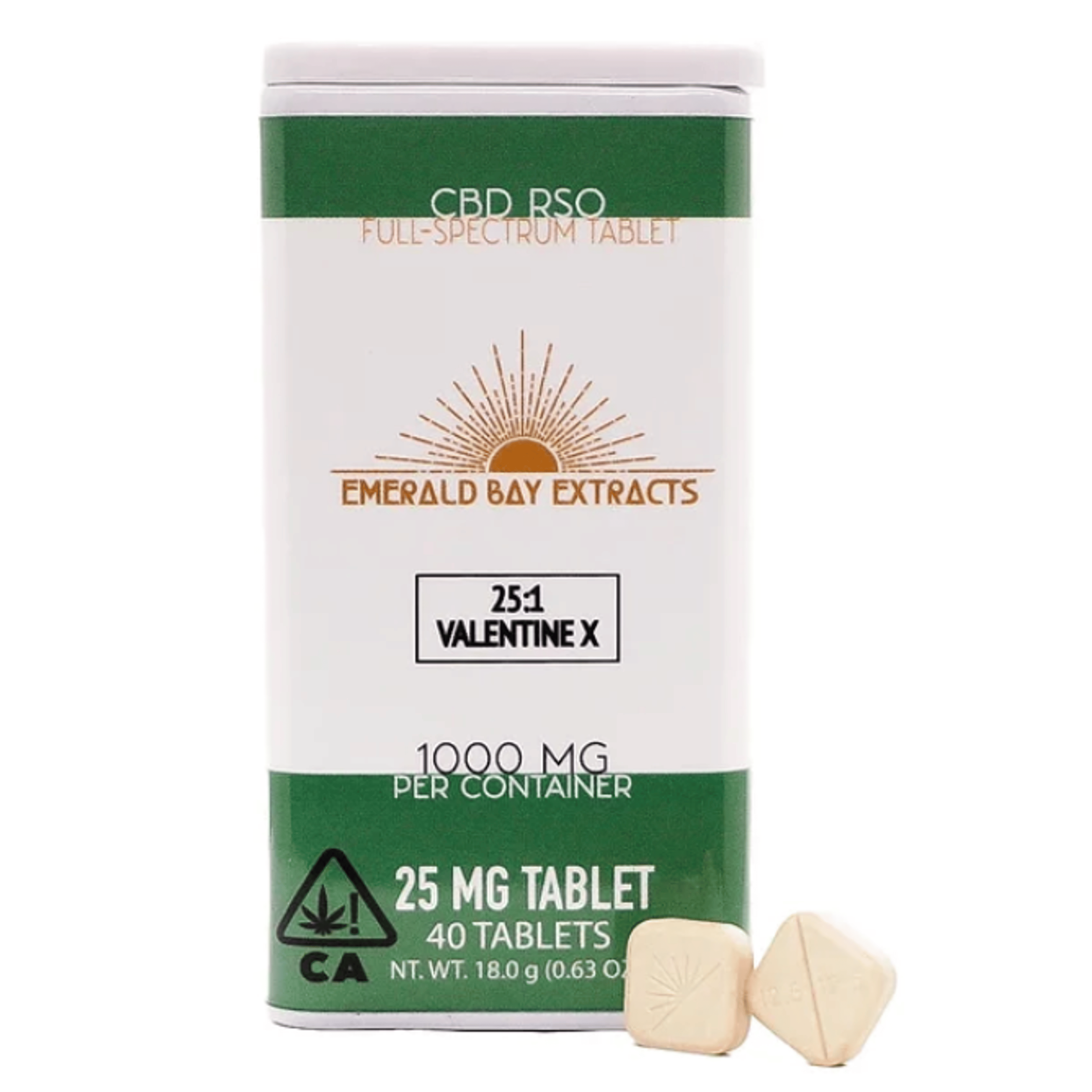 Emerald Bay Extracts: 25mg CBD RSO Tablets - Valentine X - Emerald Bay Extracts - - $57 - Tablets & Capsules