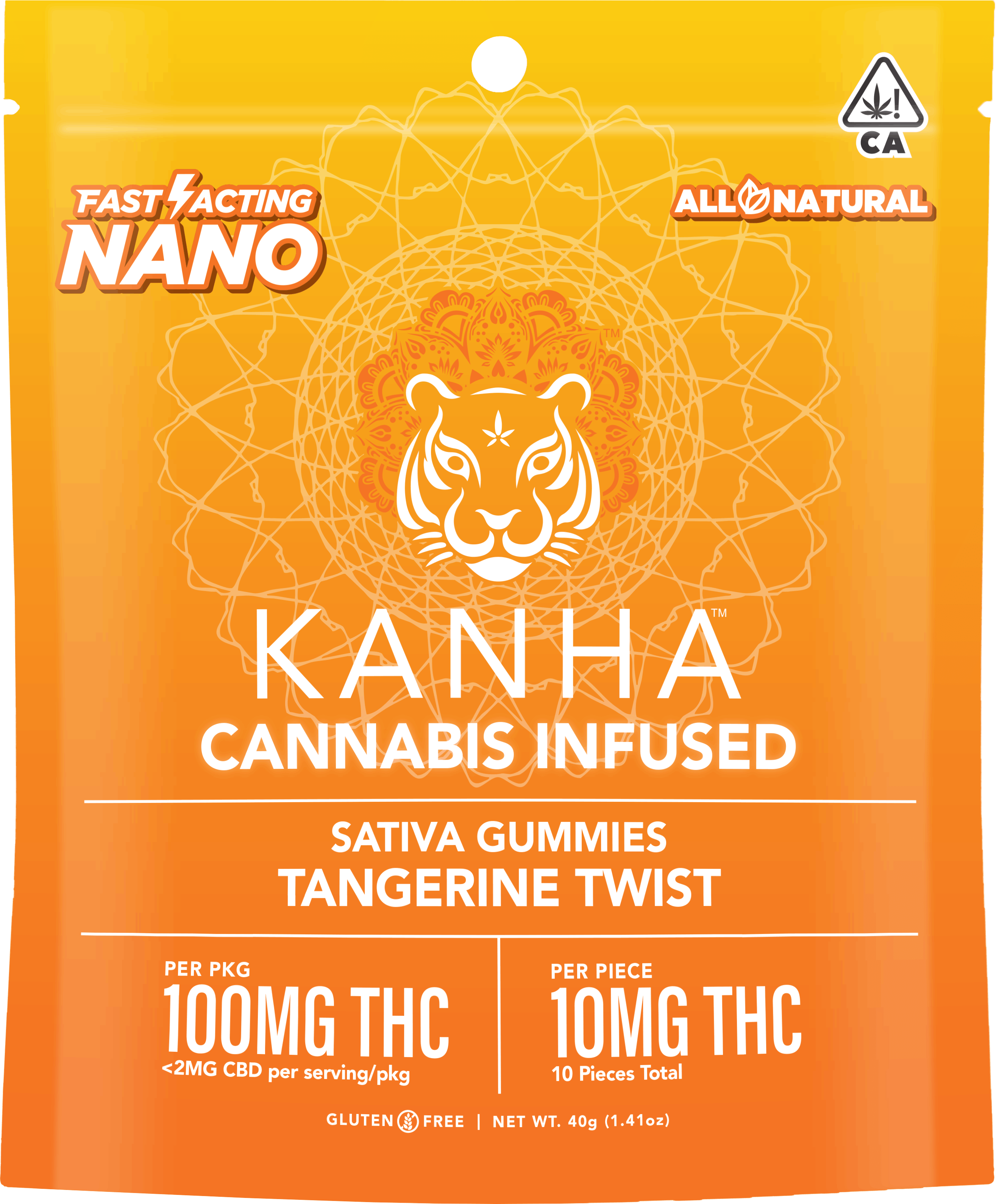 NANO Tangerine Twist Sativa Gummies - 100mg - Kanha Gummies -  - $20 - Edibles