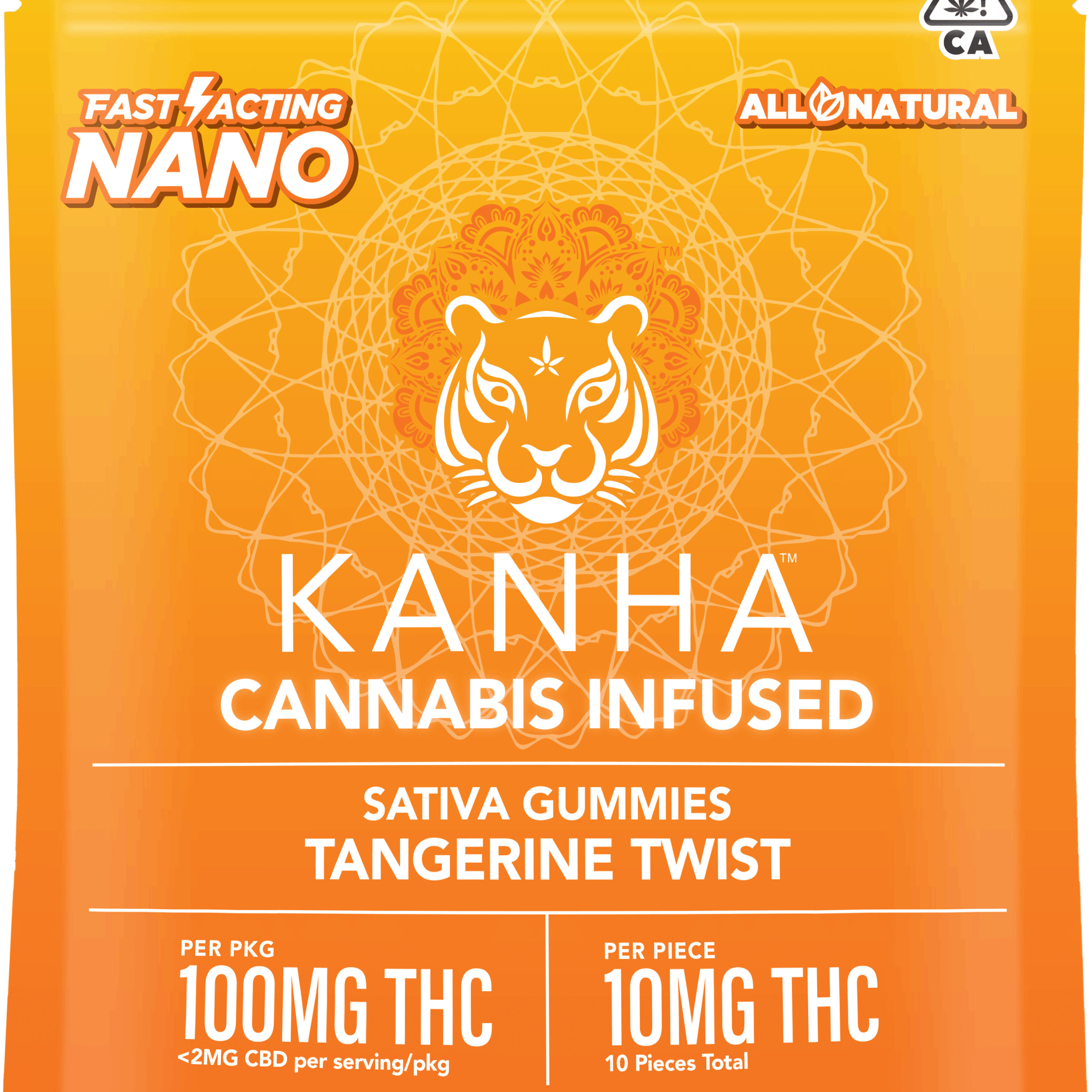 NANO Tangerine Twist Sativa Gummies - 100mg - Kanha Gummies - - $20 - Edibles