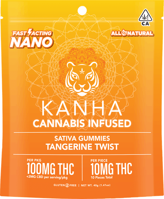 Tangerine Twist Sativa NANO Gummies 100mg THC | 10-pack