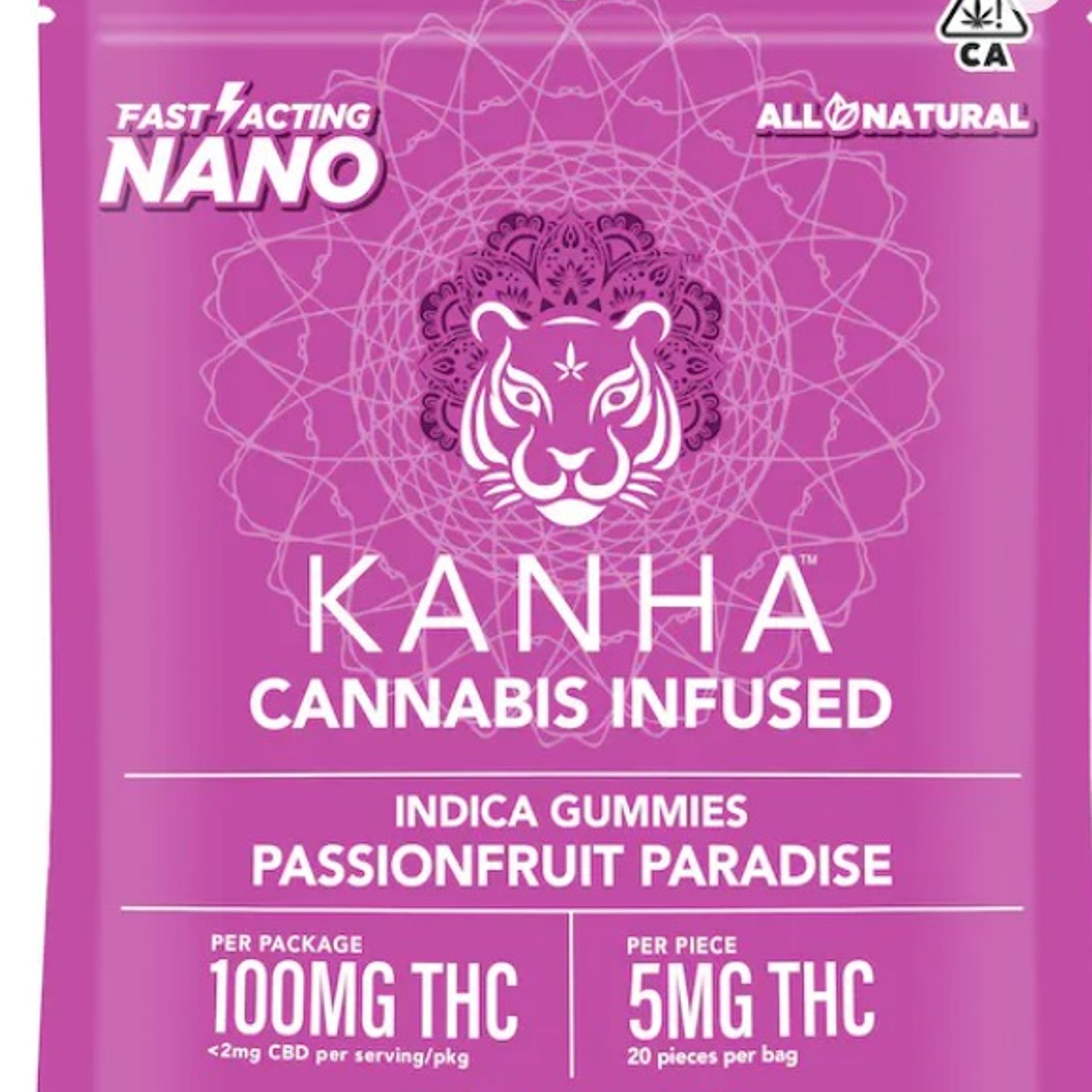 Nano: Passionfruit Paradise 100MG Gummies - Kanha - - $14.85 - Edible