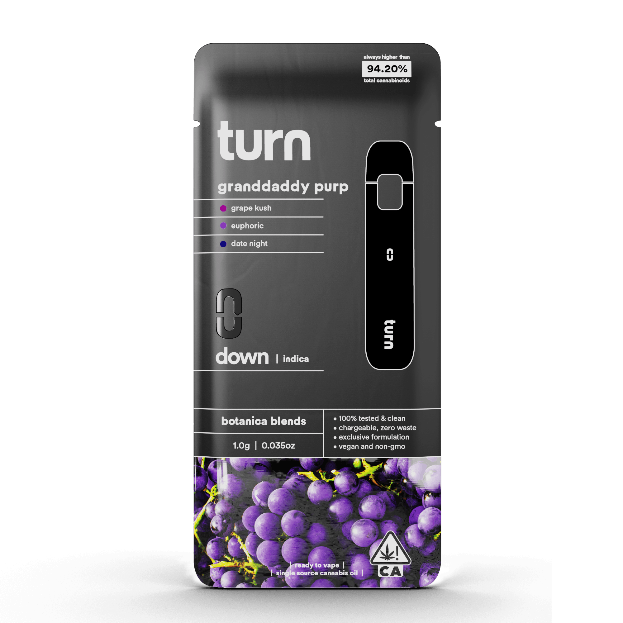 Granddaddy Purp Botanica Blends Disposable 1g - turn -  - $32.50 - Disposable Vapes
