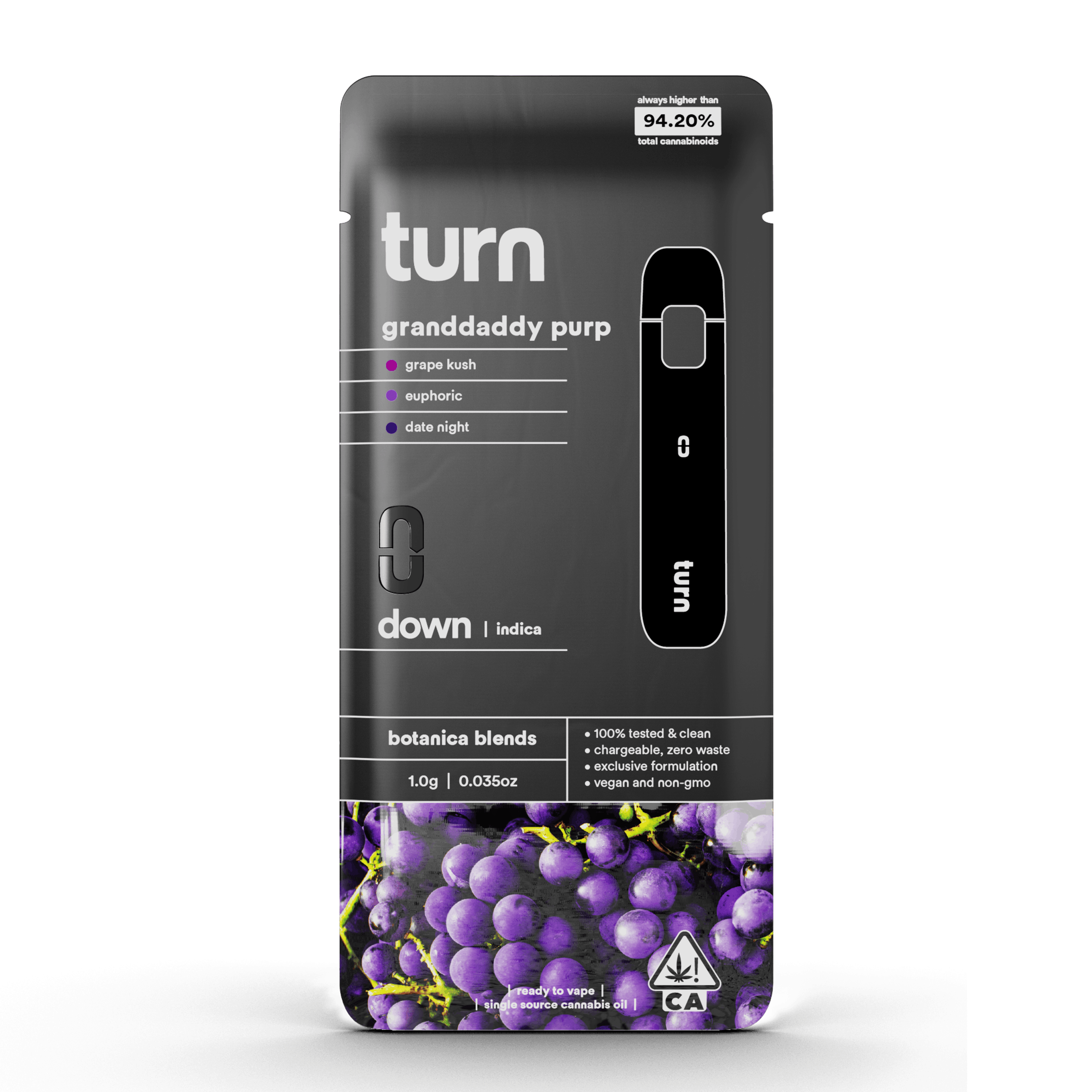Granddaddy Purp Botanica Blends Disposable 1g - turn - - $32.50 - Disposable Vapes