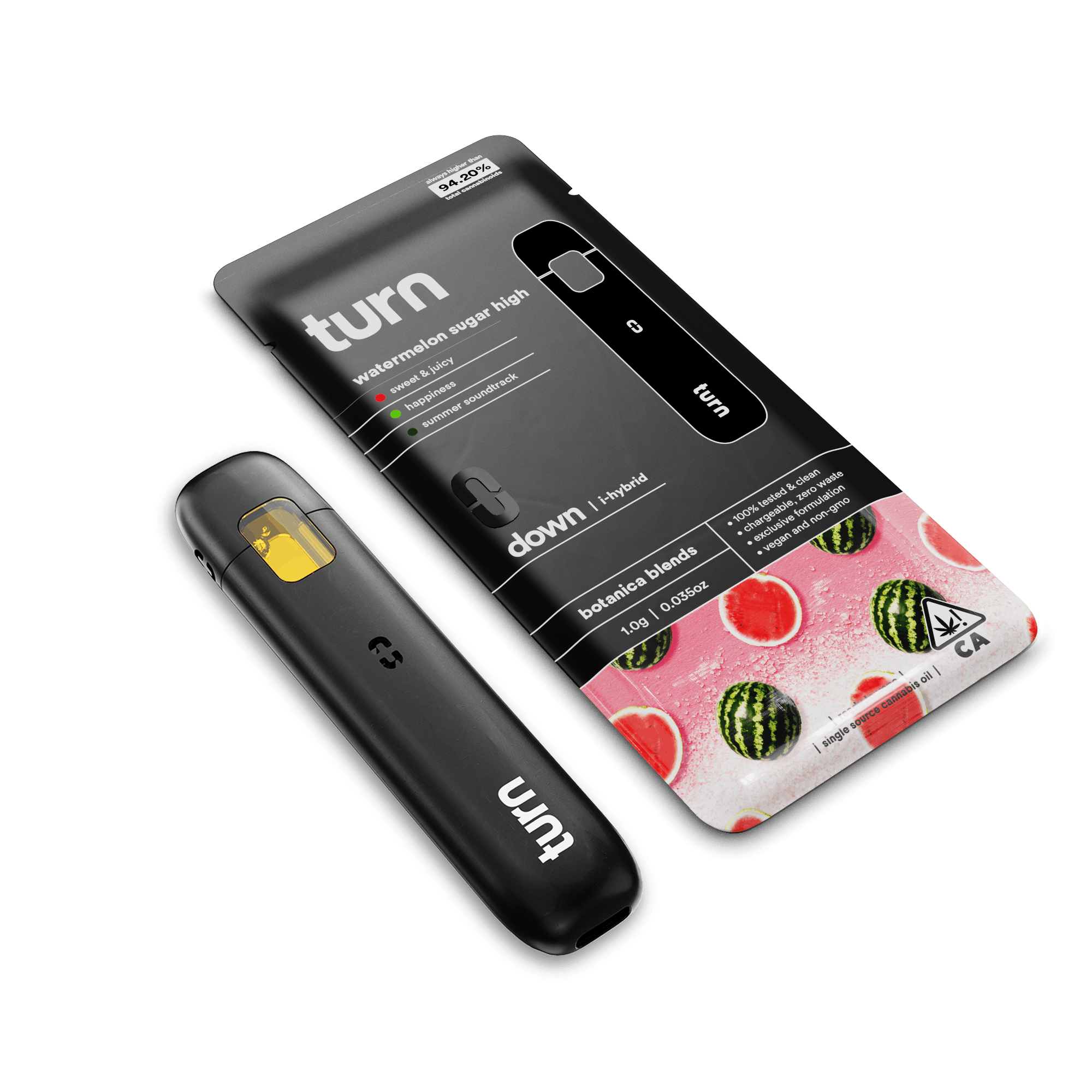 Turn Down Botanica Blends AIO  | 1g - Watermelon Sugar High - Indica Hybrid - Turn -  - $27 - All-In-Ones