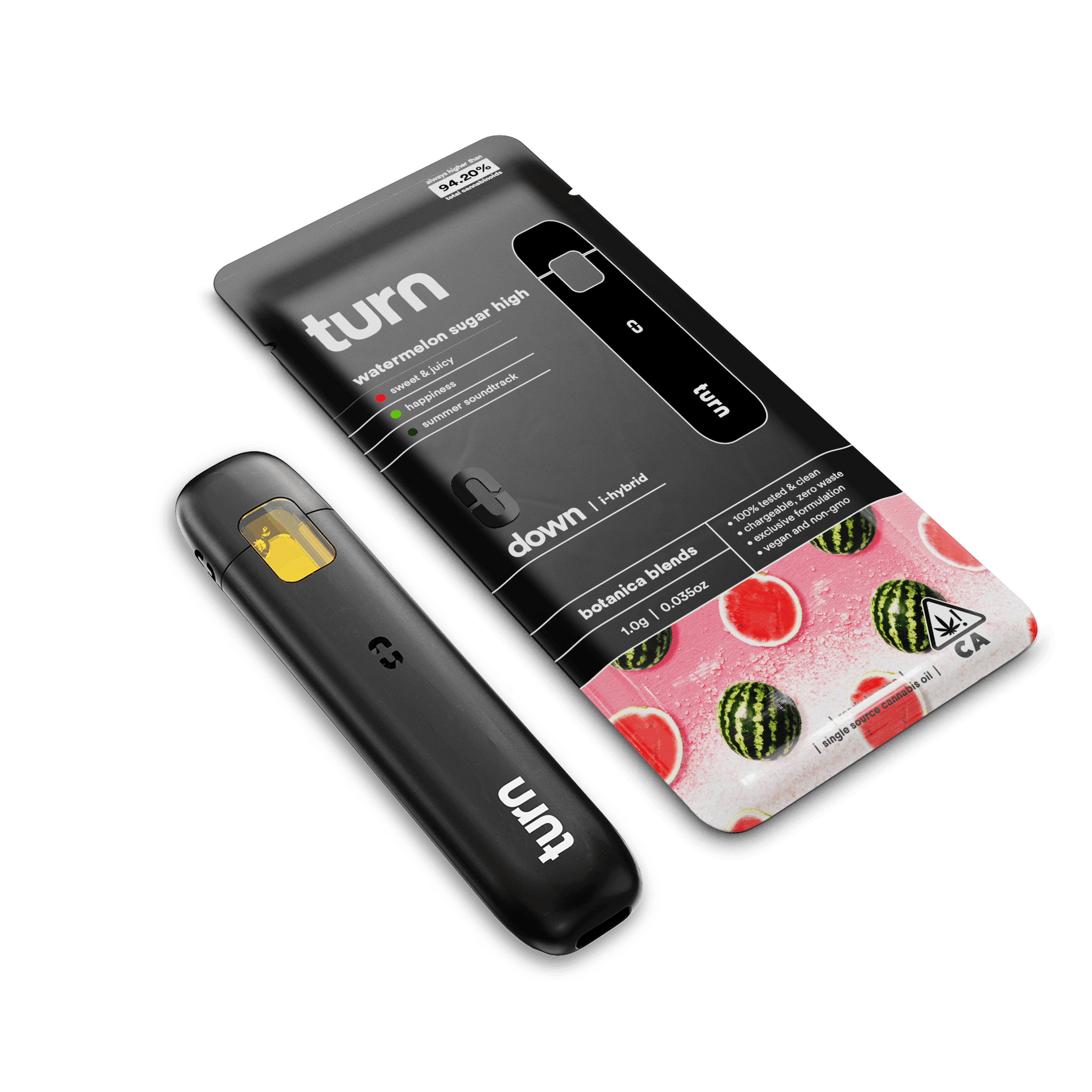 Turn Down Botanica Blends AIO | 1g - Watermelon Sugar High - Indica Hybrid - Turn - - $27 - All-In-Ones