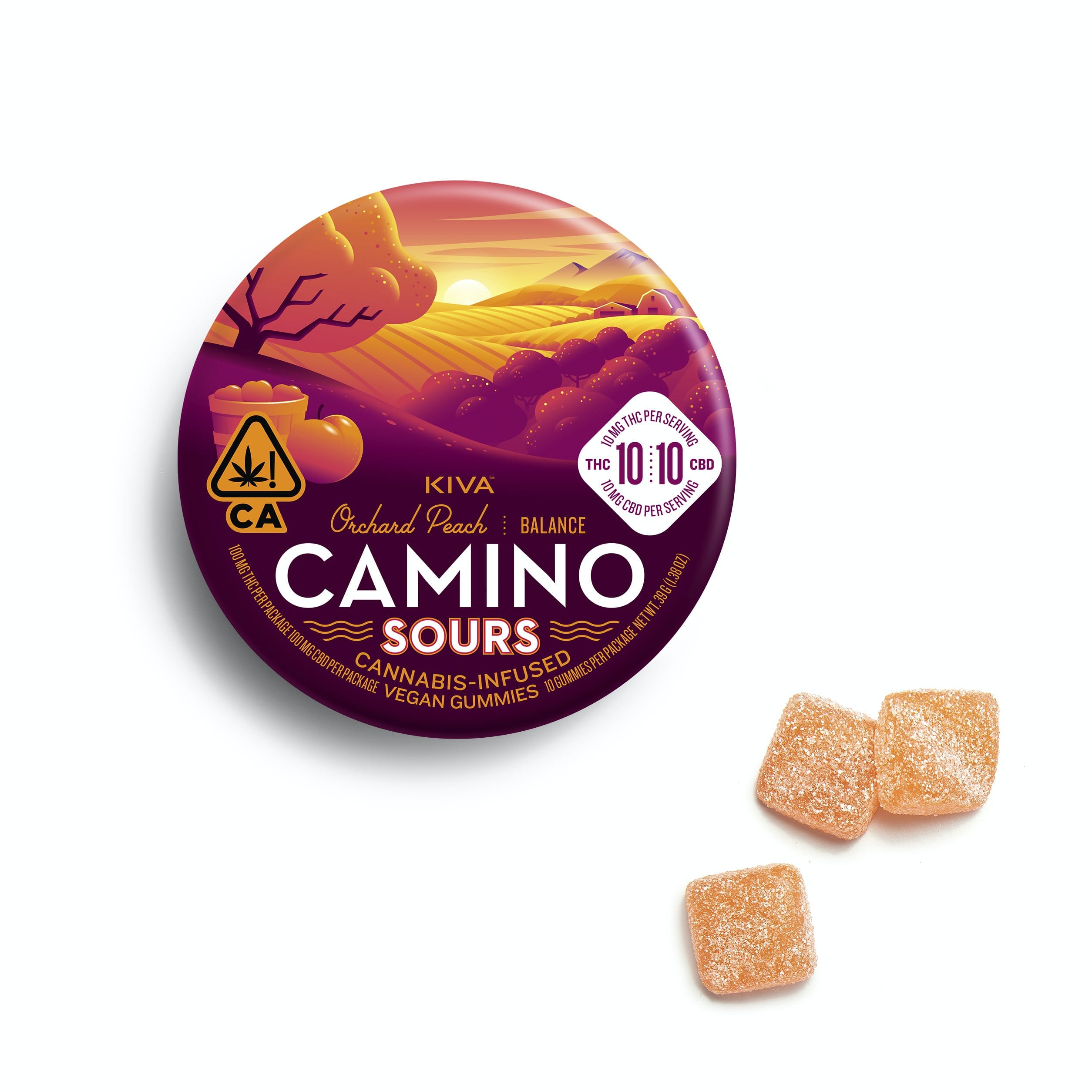 Orchard Peach-Camino-Gummies Camino - Kiva -  - $20.17 - Edibles