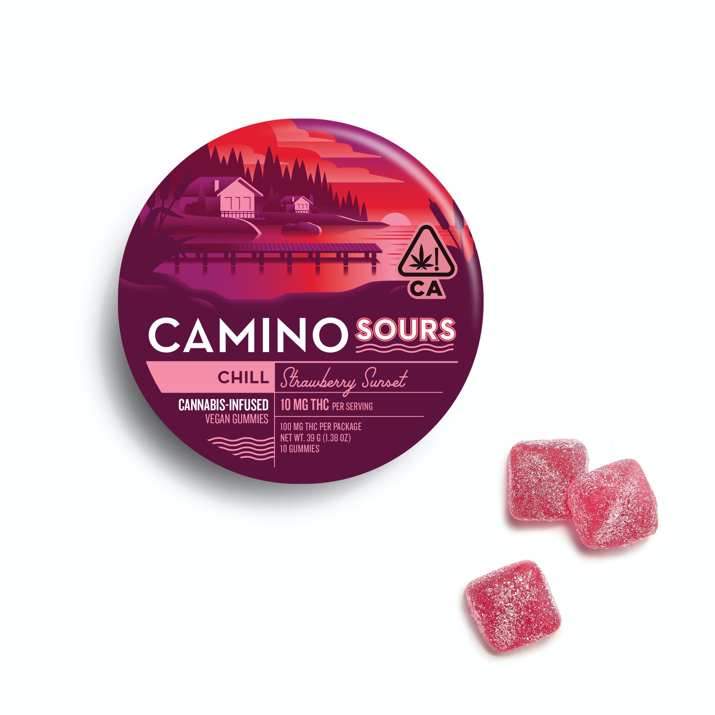 Camino Sours Strawberry Sunset Chill Gummies - Kiva -  - $25 - Edibles