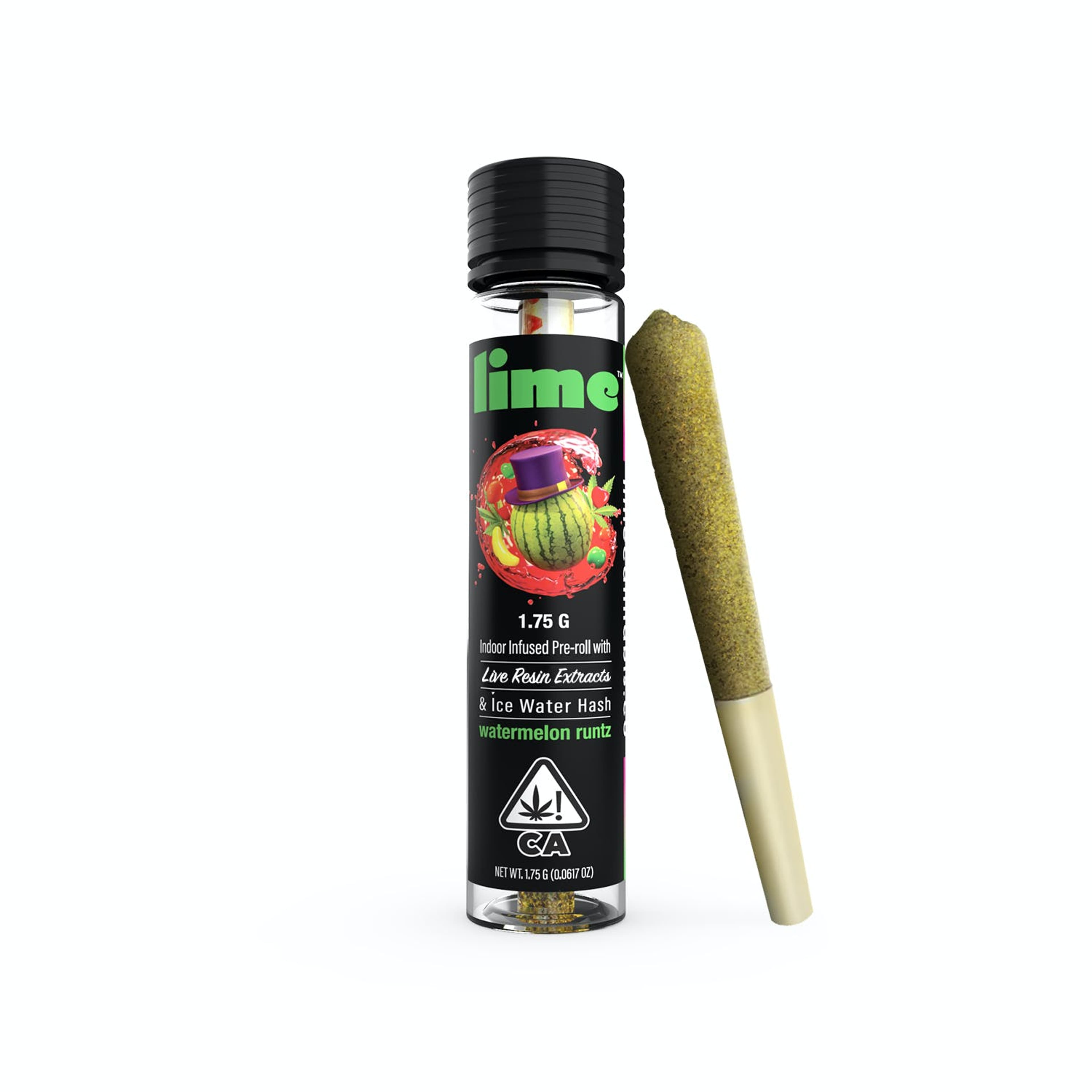 Watermelon Runtz 1.75g - Infused Pre Roll - Lime - - $12.25 - Pre-Rolls