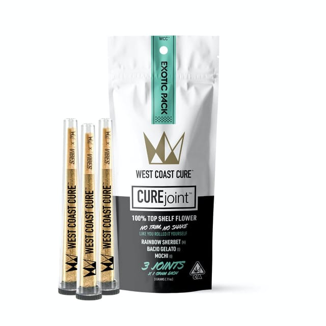 The Exotic Pack – 1g CUREjoint 3 Pack - Bacio Gelato, Mochi, Rainbow Sherbet