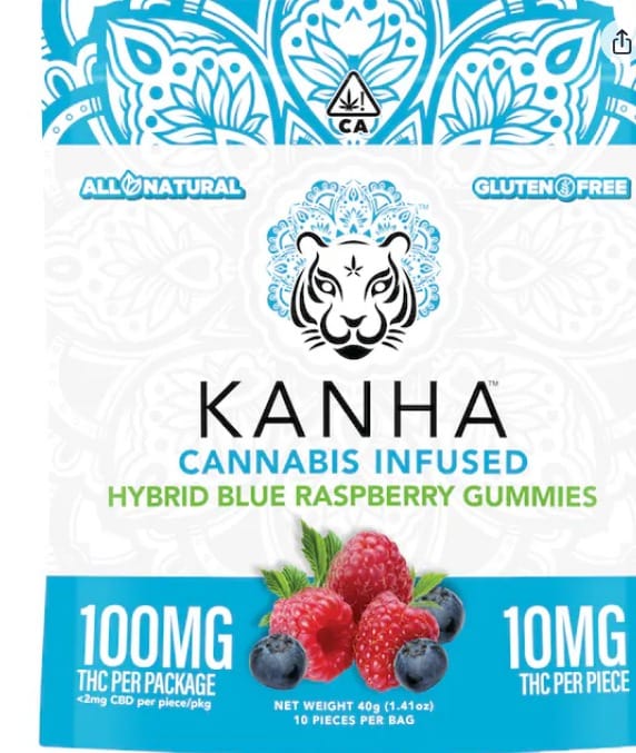 Classic: Blue Raspberry 100MG Gummies - Kanha -  - $11.55 - Edible
