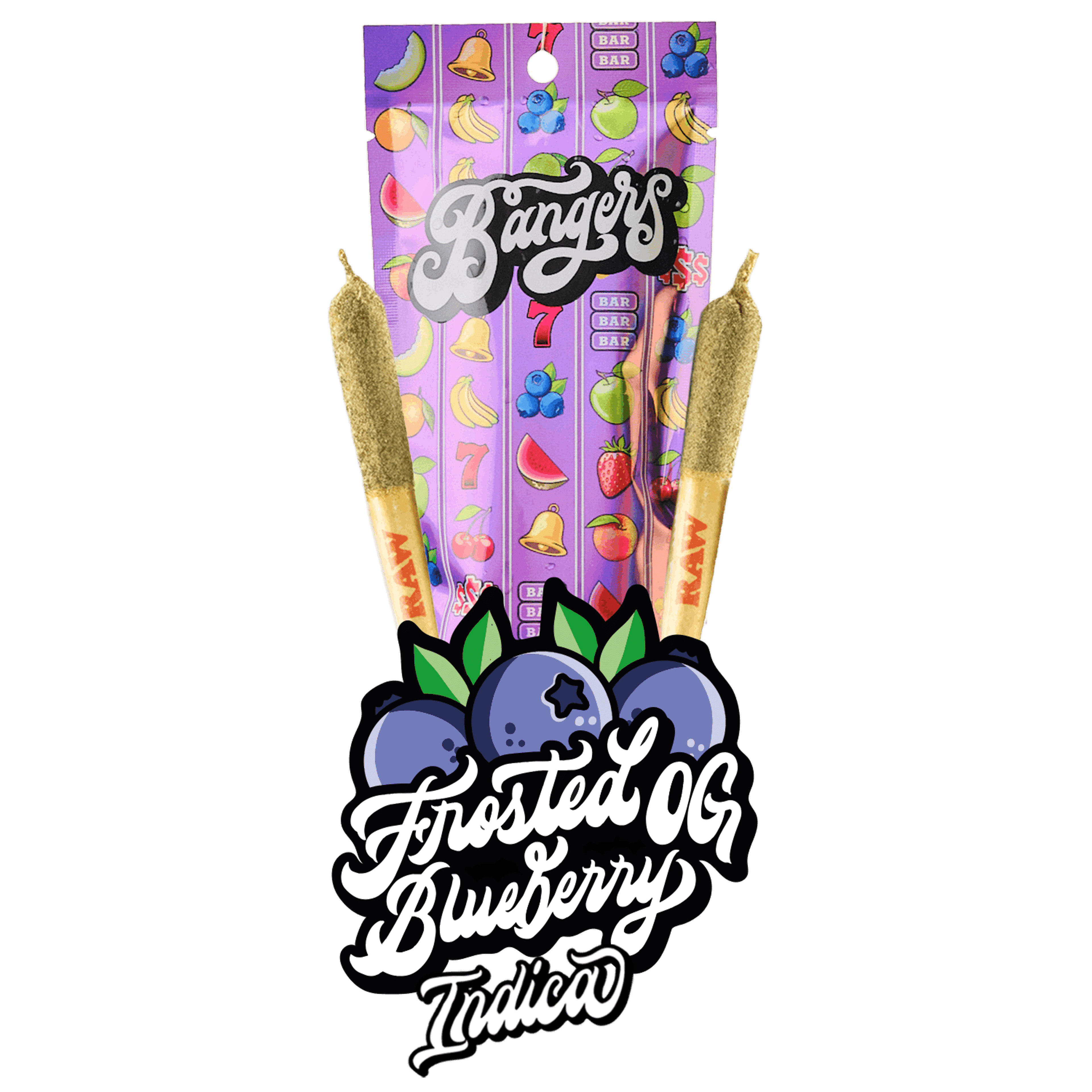 Frosted Blueberry OG - (2) .6 gram Pre rolls - Bangers - - $9.75 - Pre-Rolls