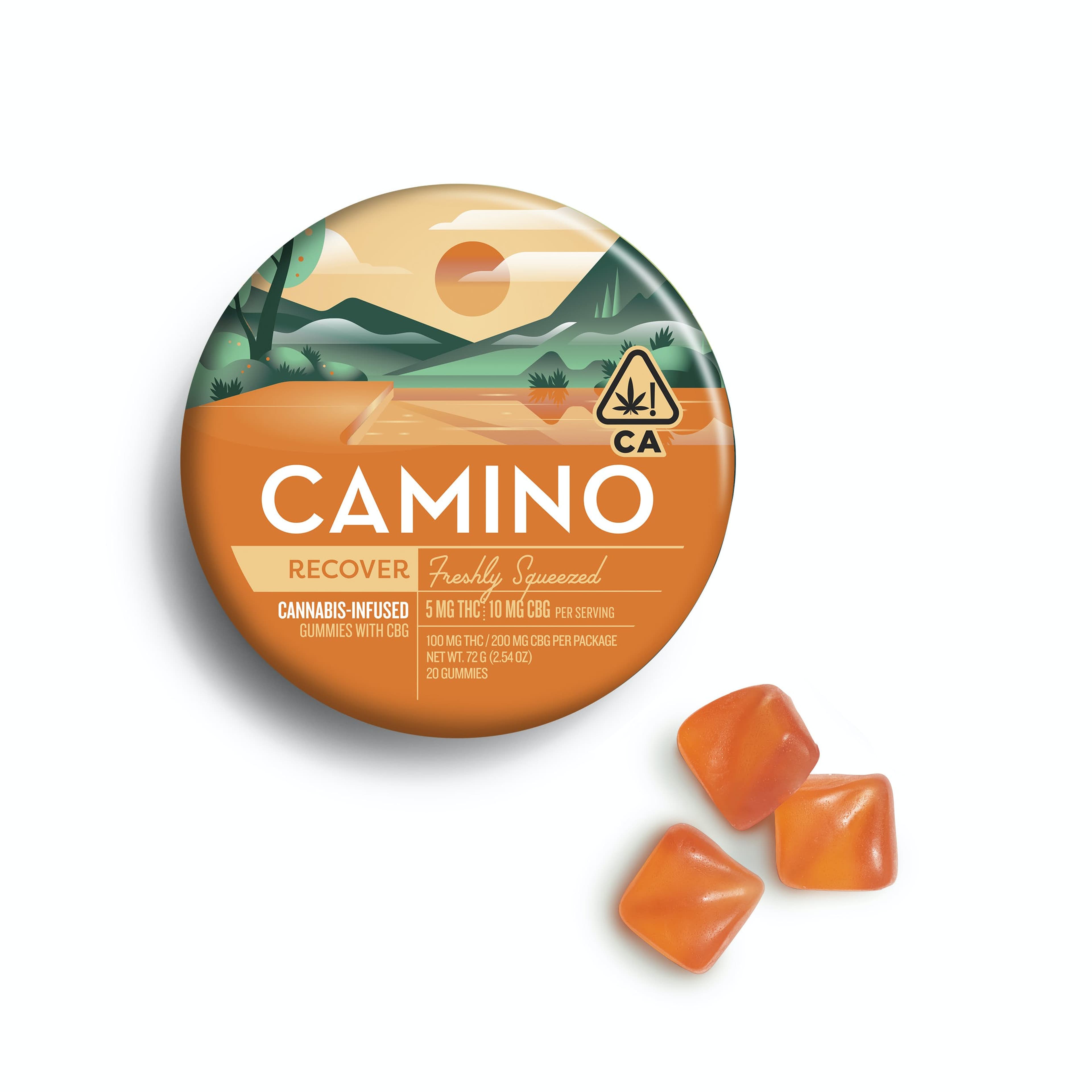 Freshly Squeezed "Recover" CBG Gummies Camino - Kiva - - $20.17 - Edibles