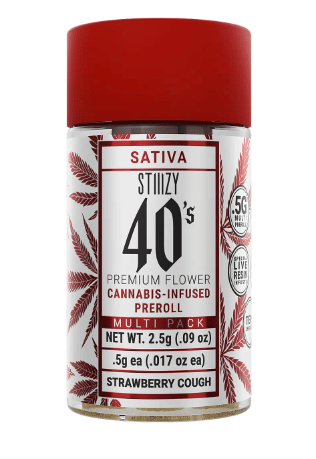 40's: Strawberry Cough 5PK Infused Prerolls - STIIIZY -  - $21.60 - Pre-Rolls