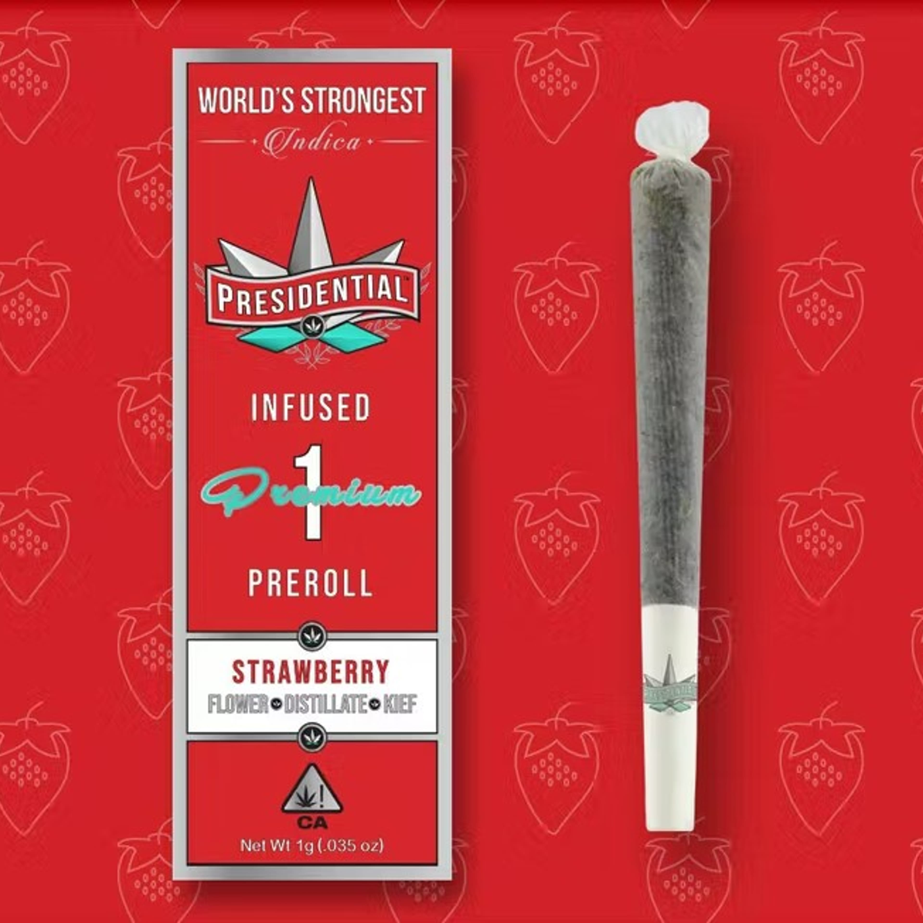 Strawberry 1G Moonrock Preroll - Presidential - - $9.90 - Pre-Rolls