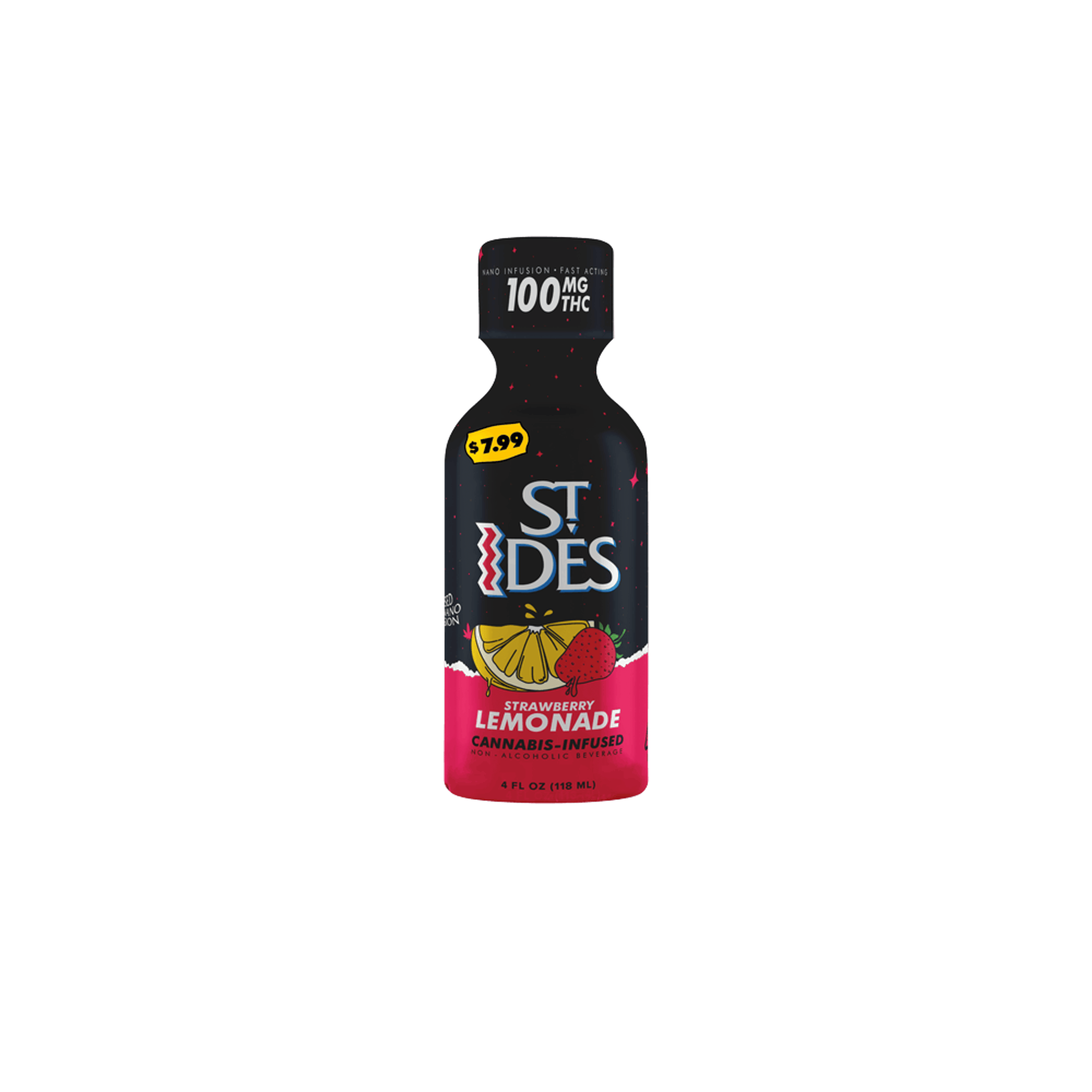 4oz Shot Strawberry Lemonade 100mg - St. Ides - - $6 - Drinks