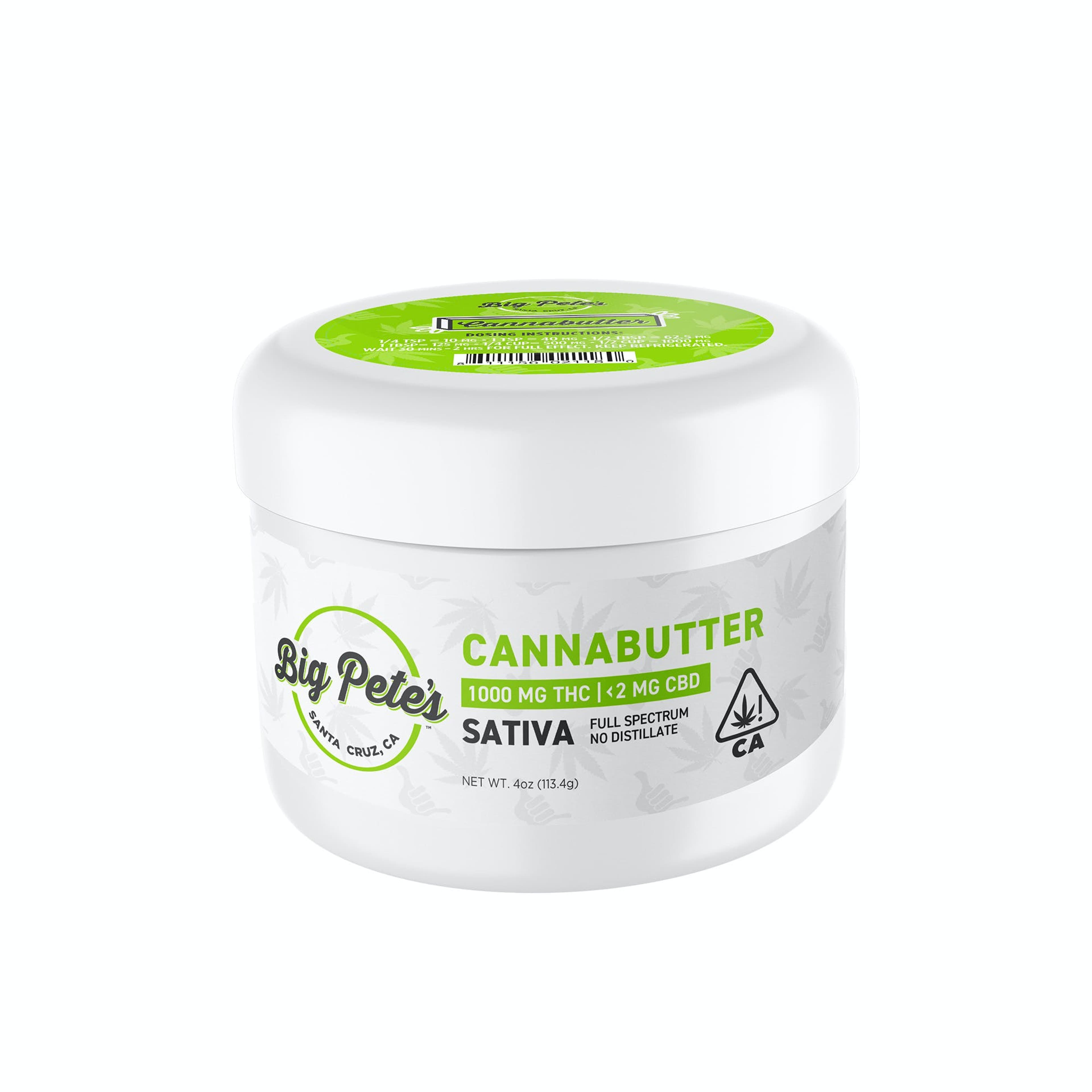 CANNABUTTER SATIVA 4OZ - BIG PETES - - $51.50 - Edibles