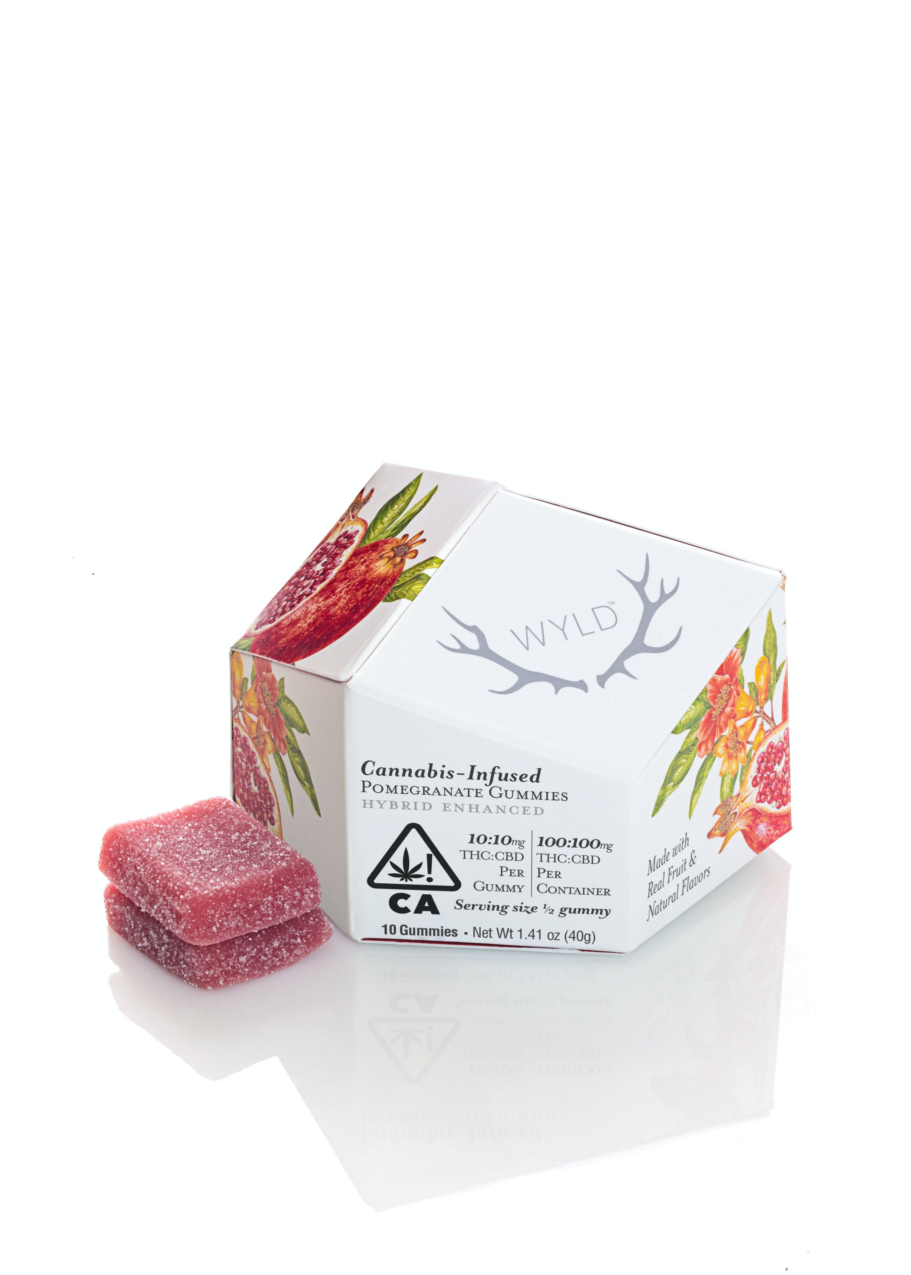 WYLD: Pomegranate 1:1 CBD + Hybrid Enhanced Gummies 100:100mg - WYLD -  - $20 - Edibles