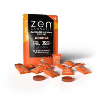 1:10 orange 10mg/100mg 10 piece - Zen -  - $8.25 - Edibles