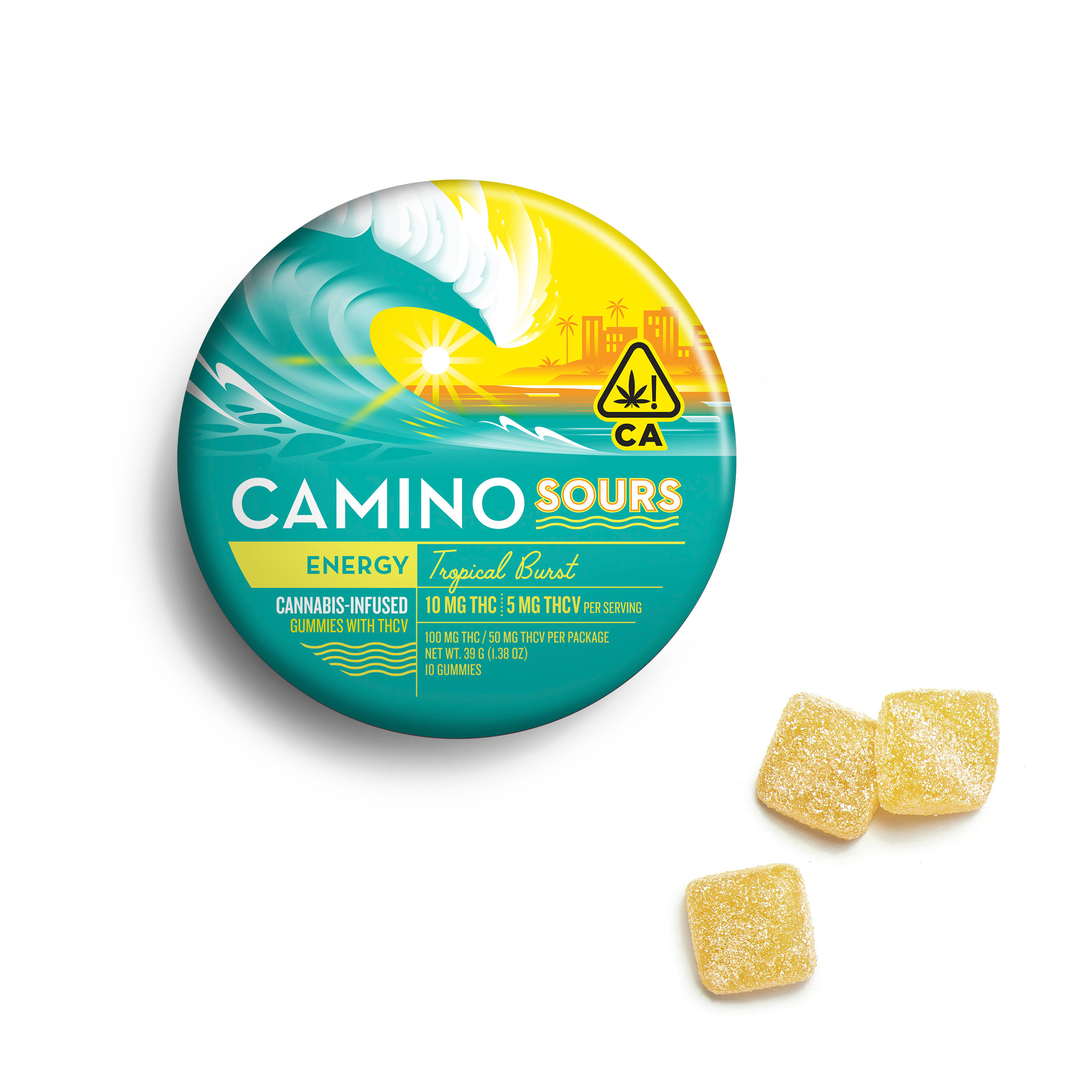 Sours Tropical Burst 2:1 THCv Gummies 10Pk Camino - Kiva -  - $21.24 - Edible