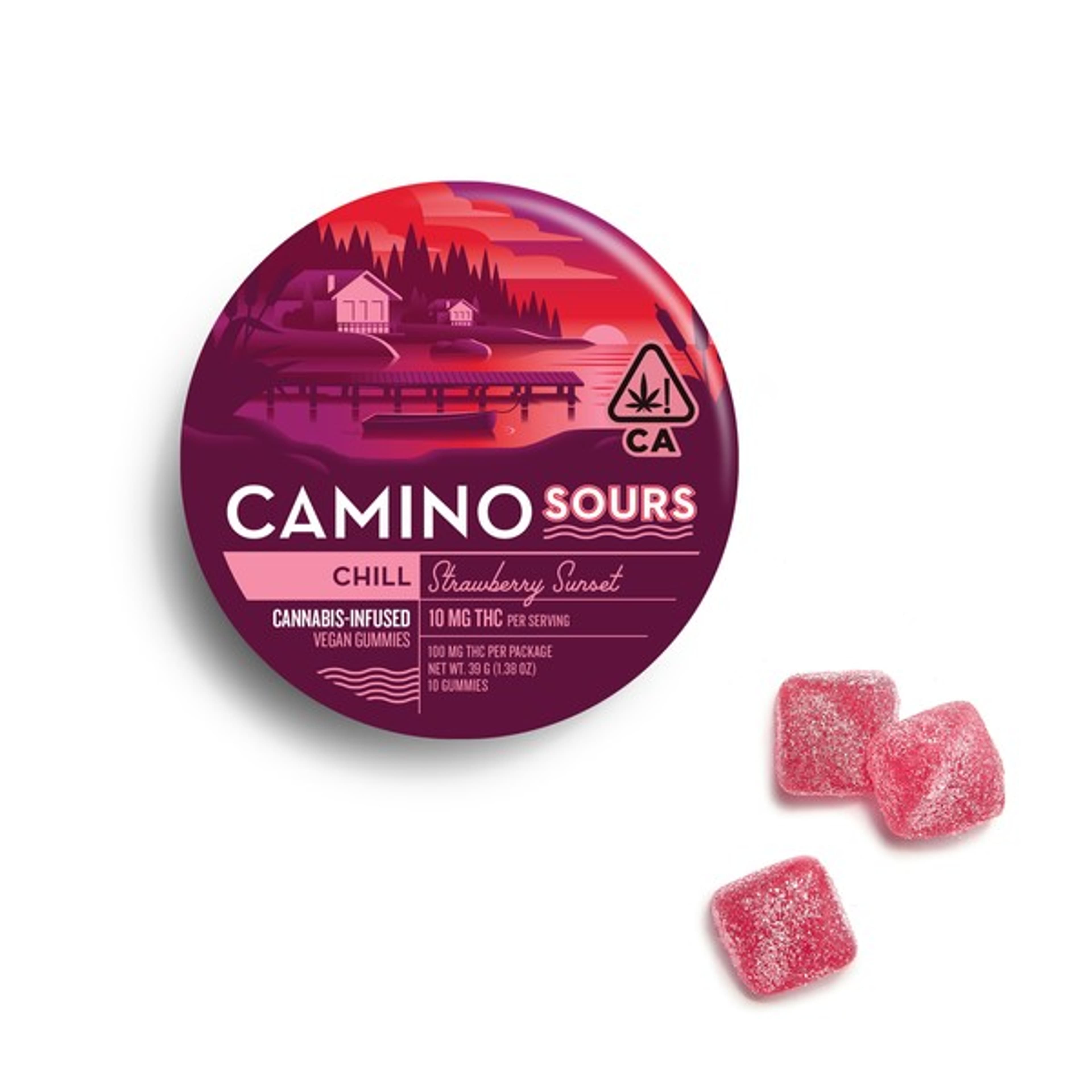 Strawberry Sunset - Camino Sours - Kiva - Strawberry Sunset (I) - $17 - Edibles