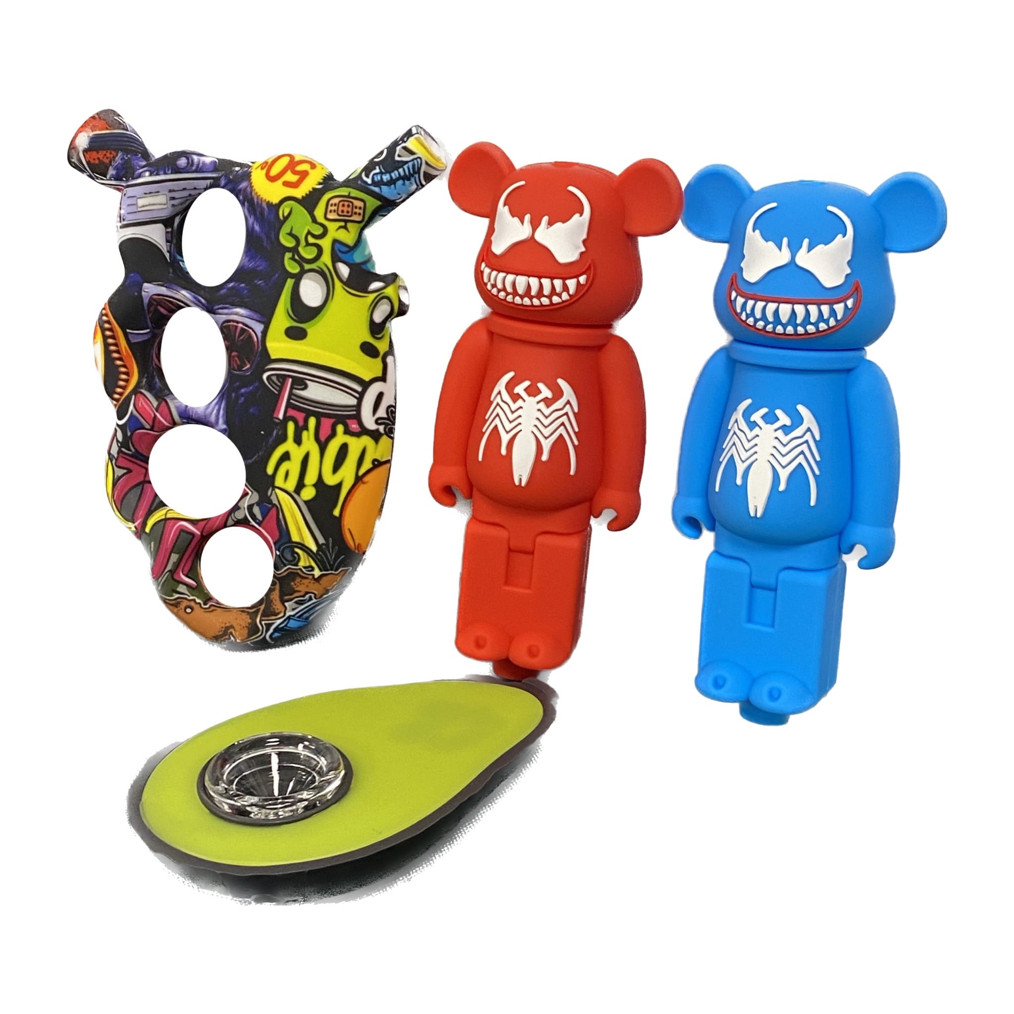 Assorted Silicone Hand Pipes (Multiple Designs) - Glass and Accessories -  - $10 - Paraphernalia