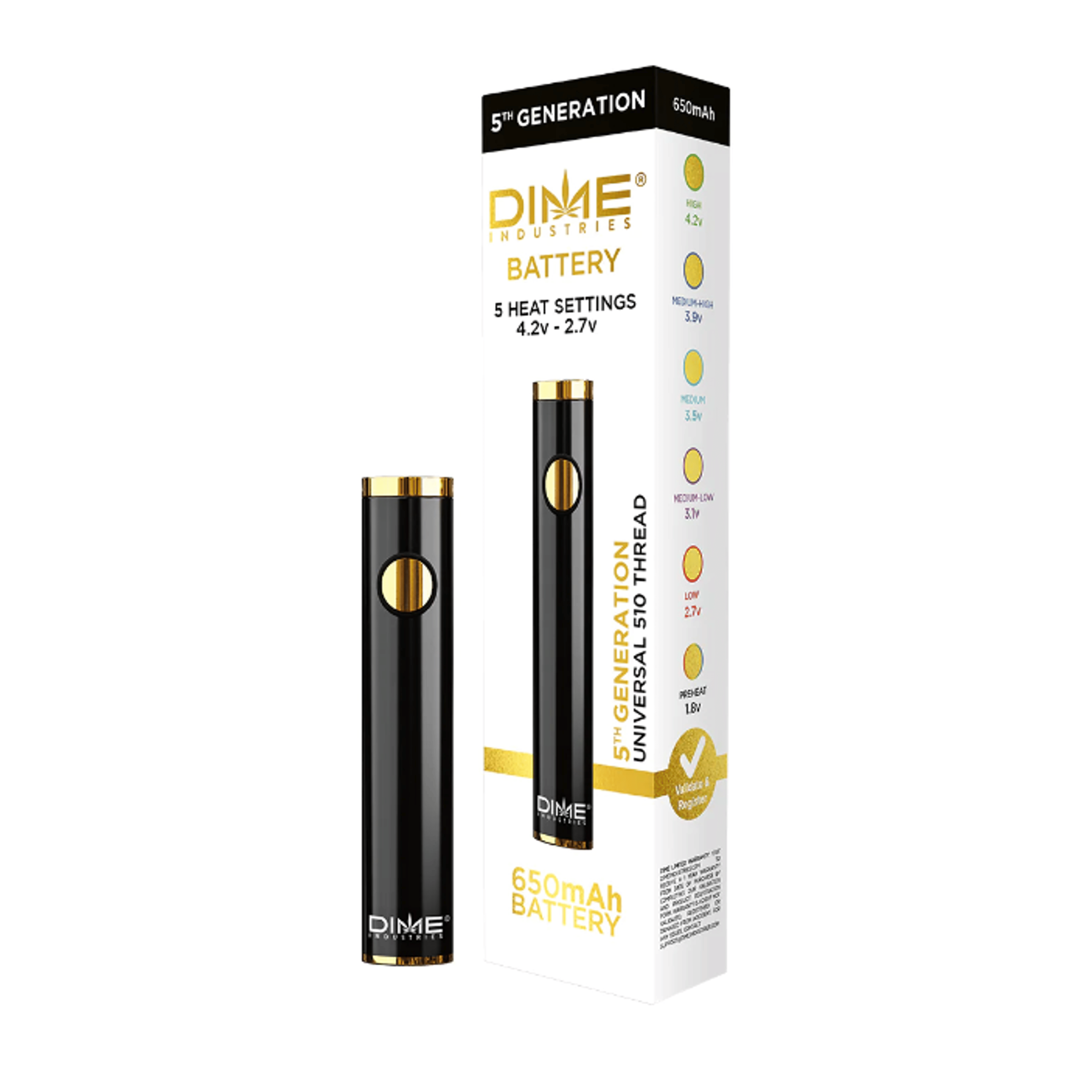Dime Industries | Black - The Dime Vape Battery - Dime Industries - - $30 - Accessories
