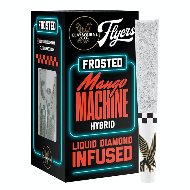 Claybourne - Flyers Frosted - 5 Half Gram Liquid Diamond Infused Pre-rolls - Mango Machine