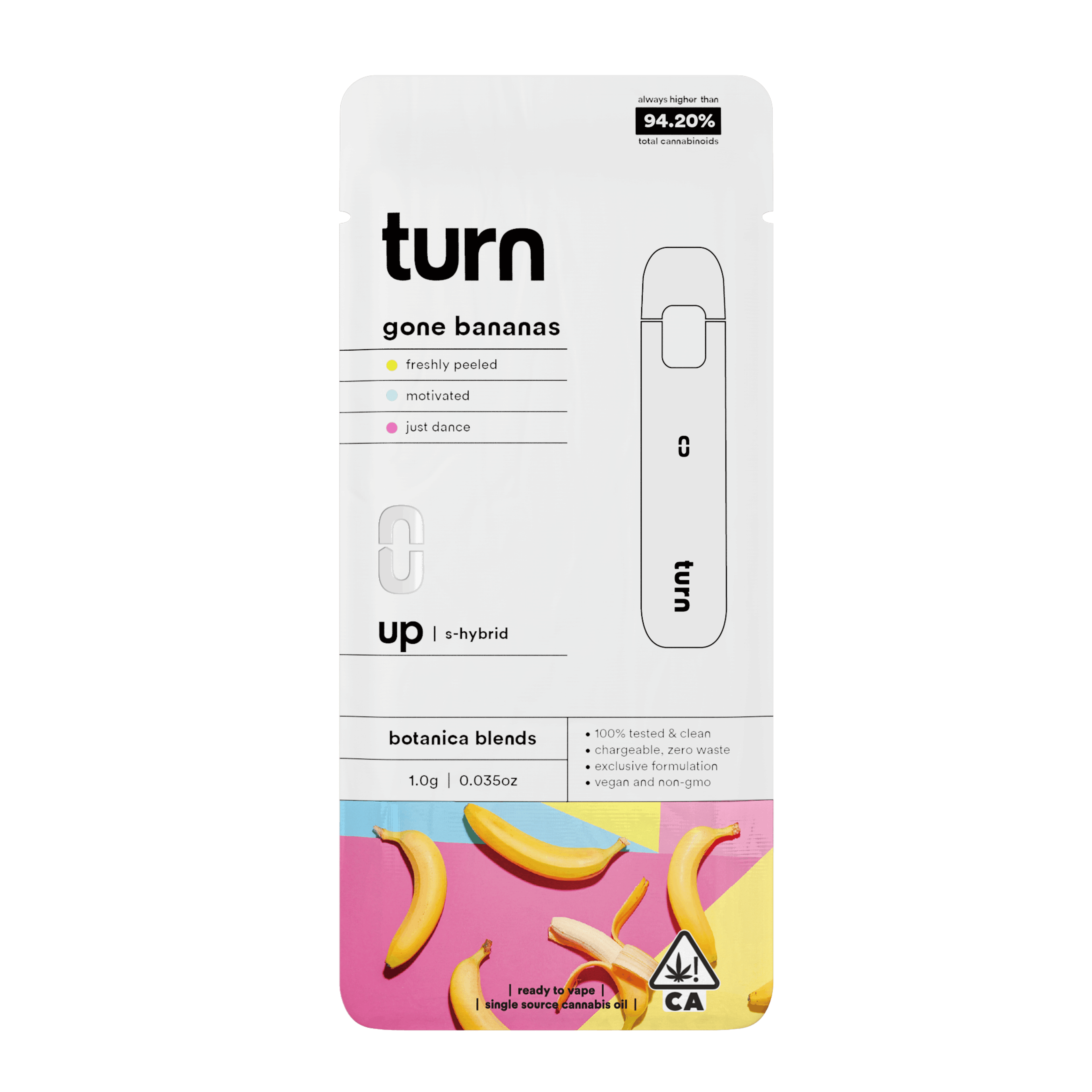 Turn Up Botanica Blends | 1g - Gone Bananas - Disposable - Sativa Hybrid - Turn - - $27 - All-In-Ones