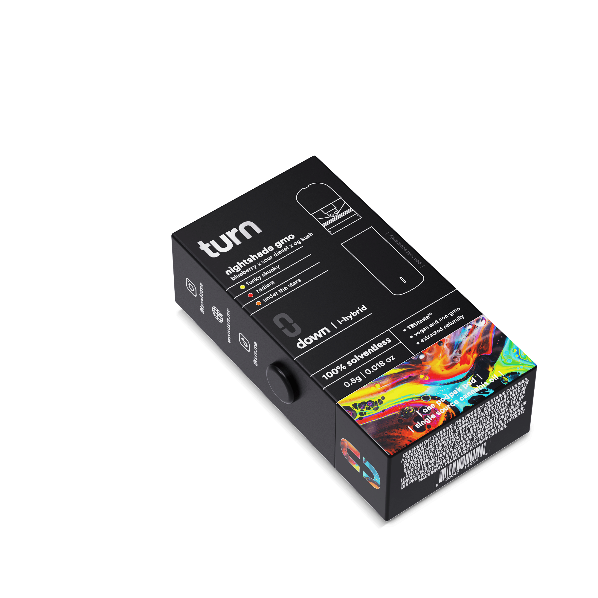 Turn Down Solventless POD | .5g - Nightshade GMO - Live Rosin - Indica Hybrid - Turn -  - $36 - Vape Carts