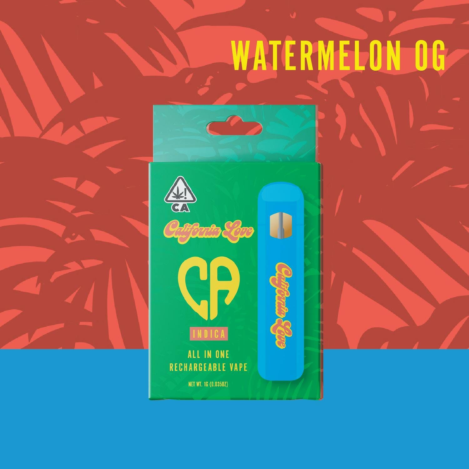 Watermelon OG - Disposable - California Love - One Gram - $27.99 - Disposable Vape (All-In-One, Battery Built-In)
