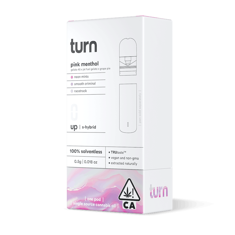 Turn Up Solventless POD | .5g - Pink Menthol - Live Rosin - Sativa Hybrid - Turn -  - $36 - Vape Carts