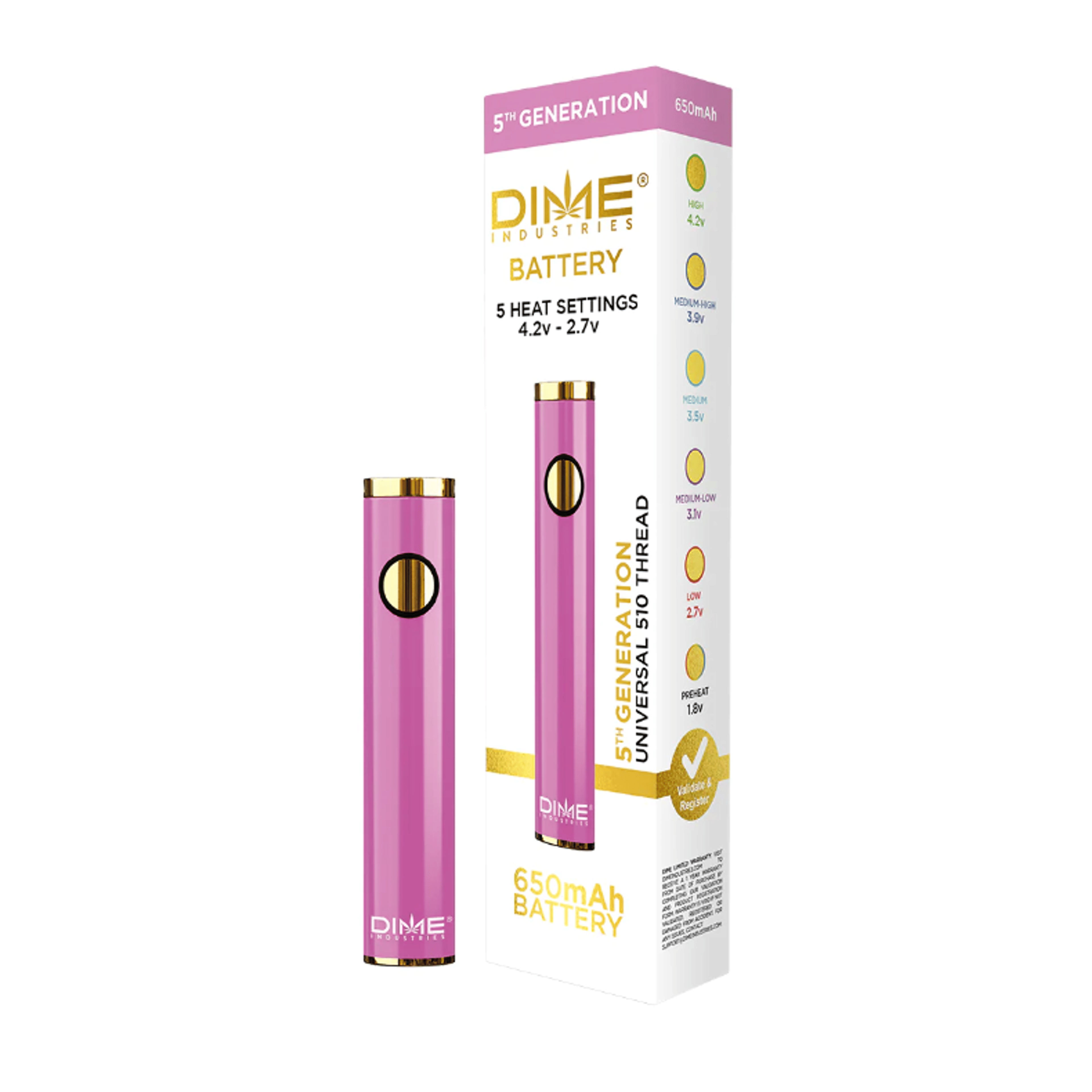 Dime Industries | Pink - The Dime Vape Battery - Dime Industries - - $30 - Accessories