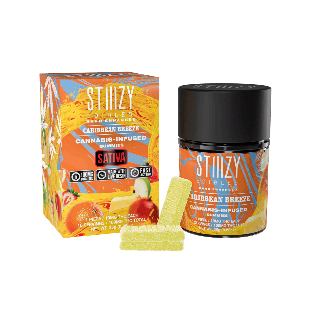 STIIIZY - Caribbean Breeze Live Resin NANO Gummies - Stiiizy - STIIIZY - Caribbean Breeze Live Resin NANO Gummies - $20 - Edible