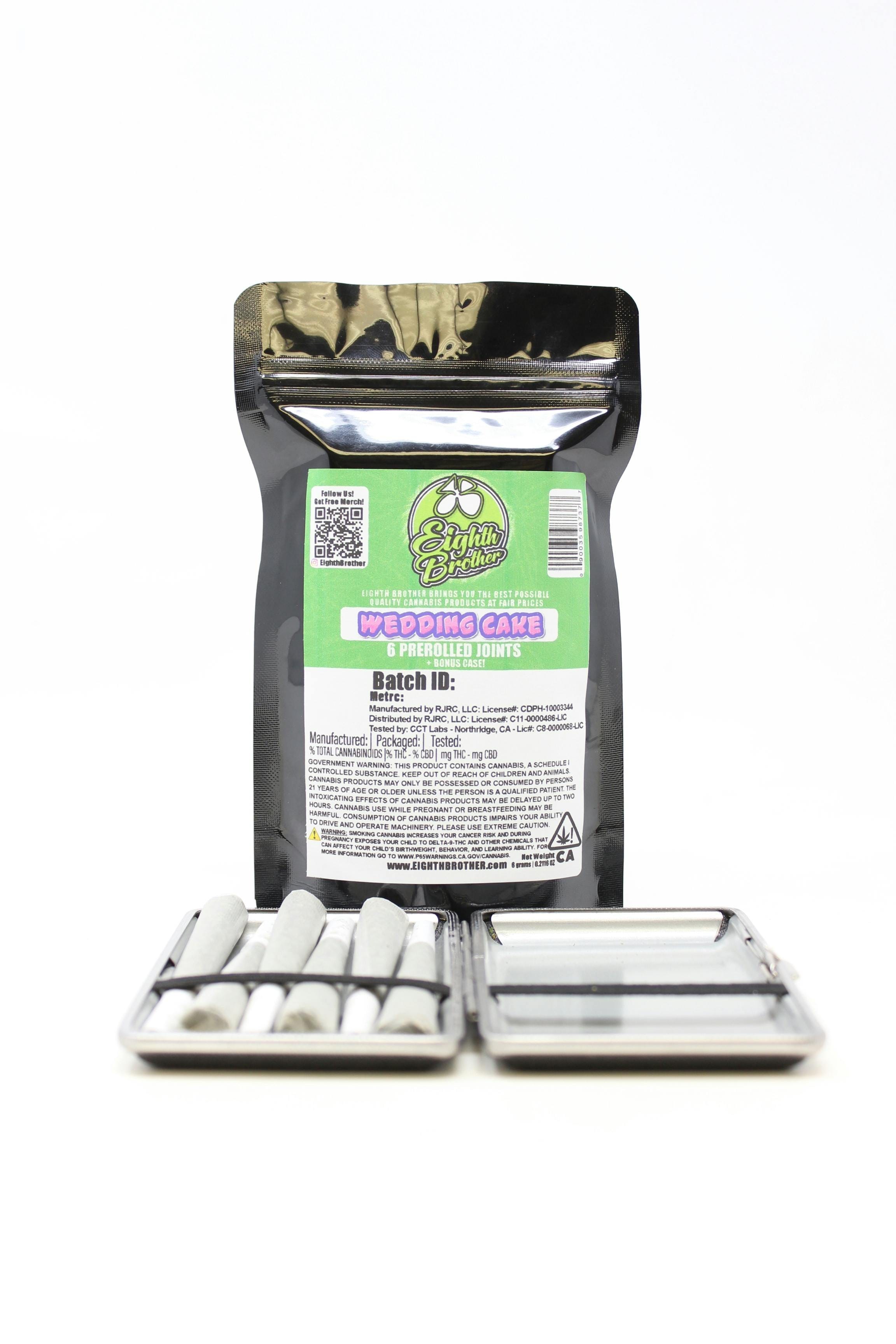 EIGHTH BROTHER - Wedding Cake (H) - 6 pack x 1g Prerolls - Eighth Brother - 6pk PR - $20 - Prerolls